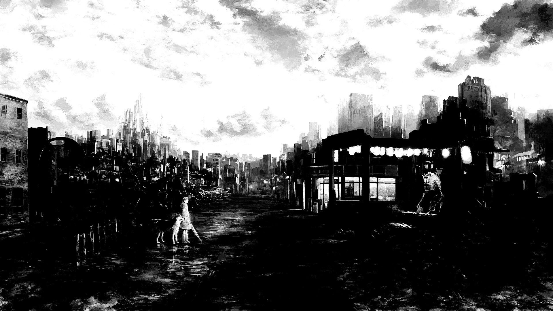 Девушка с собакой обои