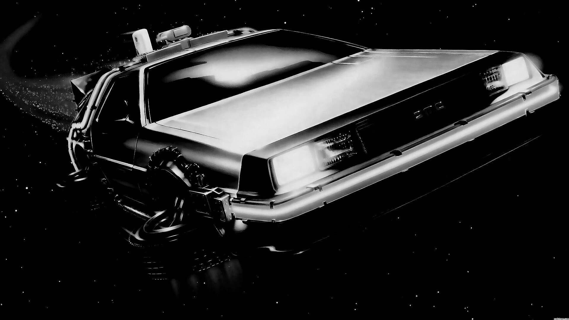 Летающий Делореан обои