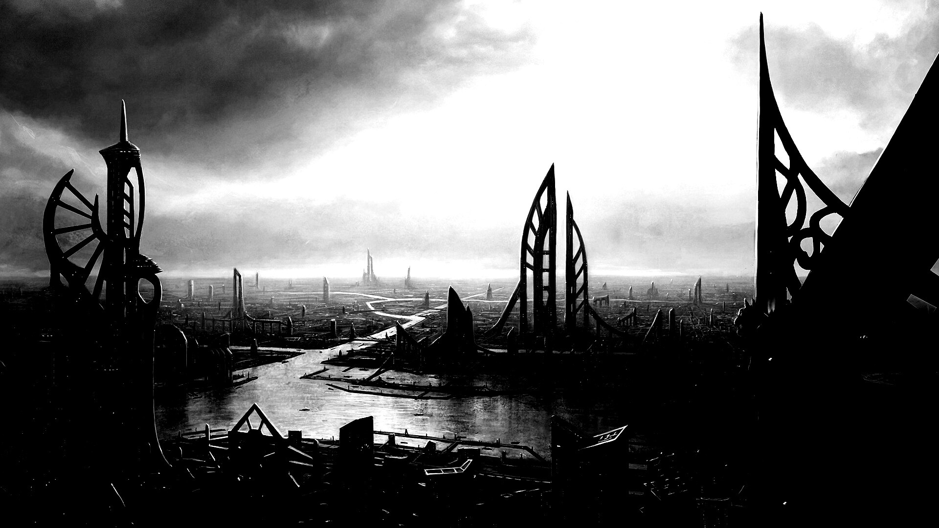 Прекрасный город будущего обои