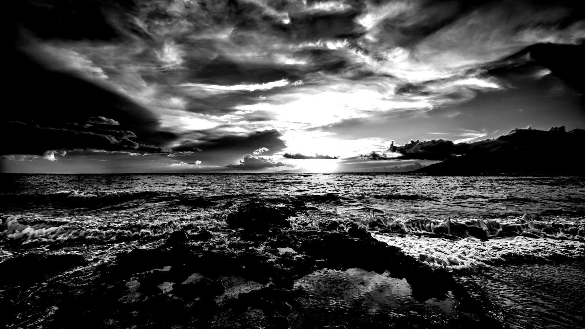 Закат на море обои