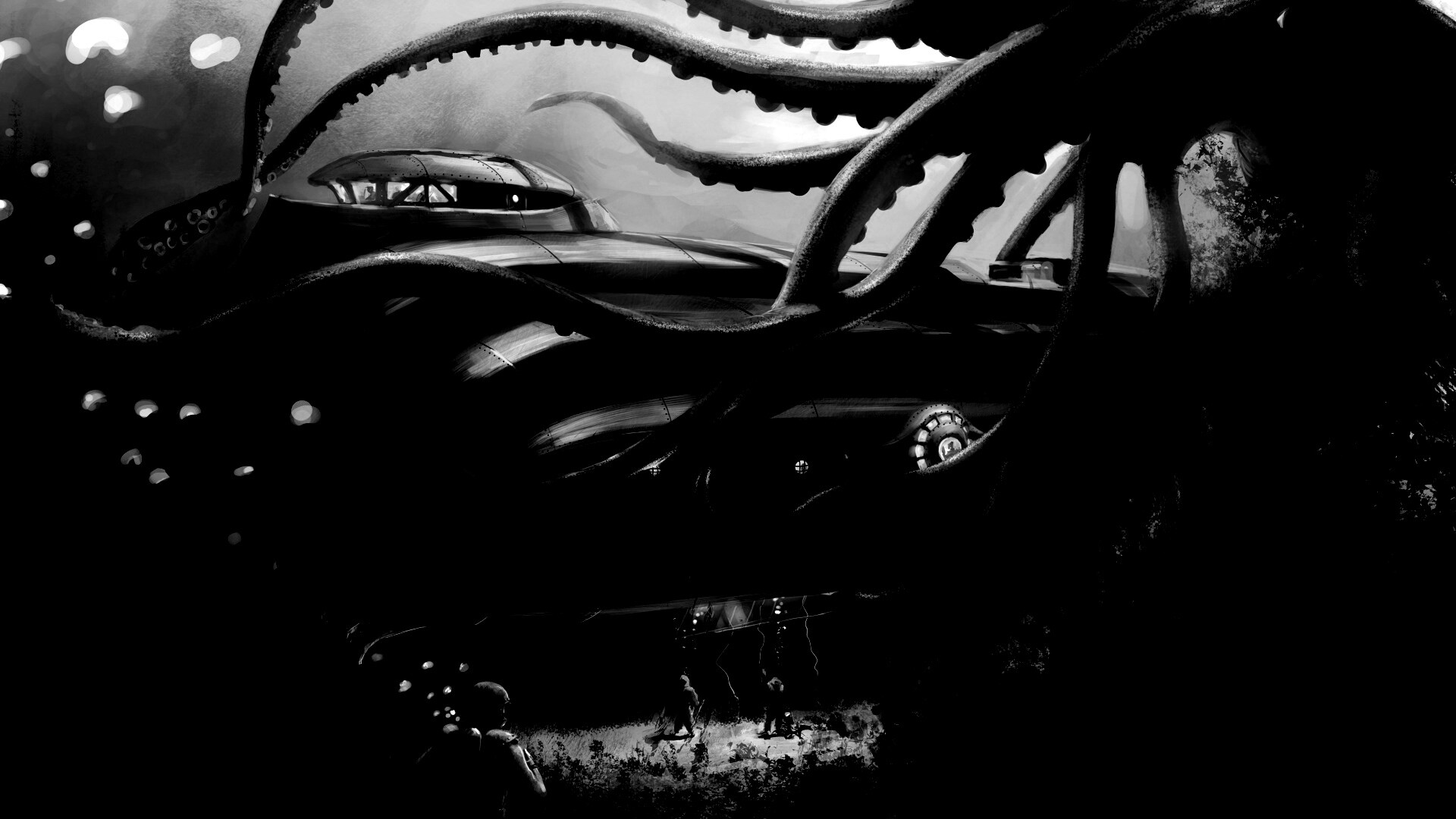 Наутилус в плену щупалец обои