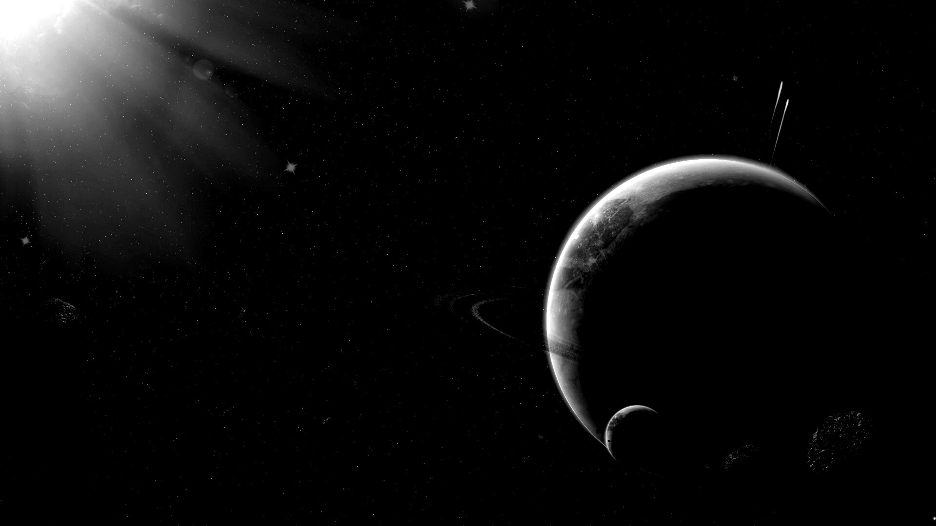 Пояс астероидов вблизи планеты обои