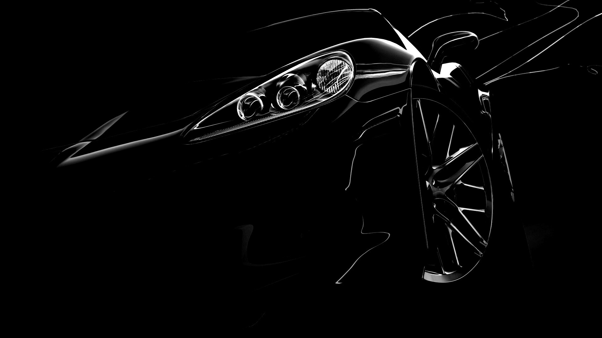 Чёрное авто обои