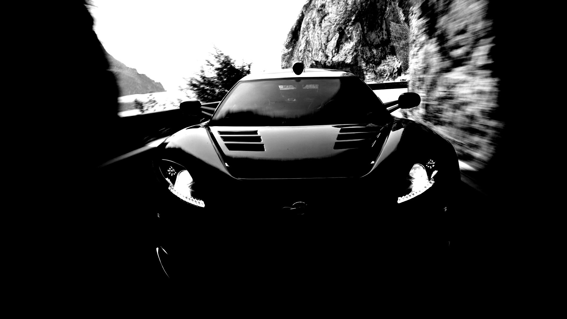 Машина въезжает в тоннель обои