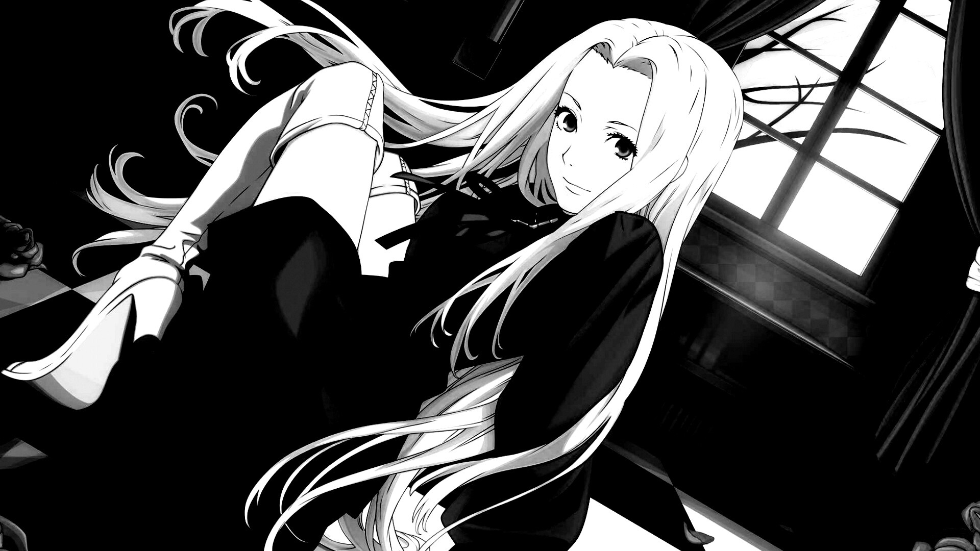 Блондинка в белых сапогах обои