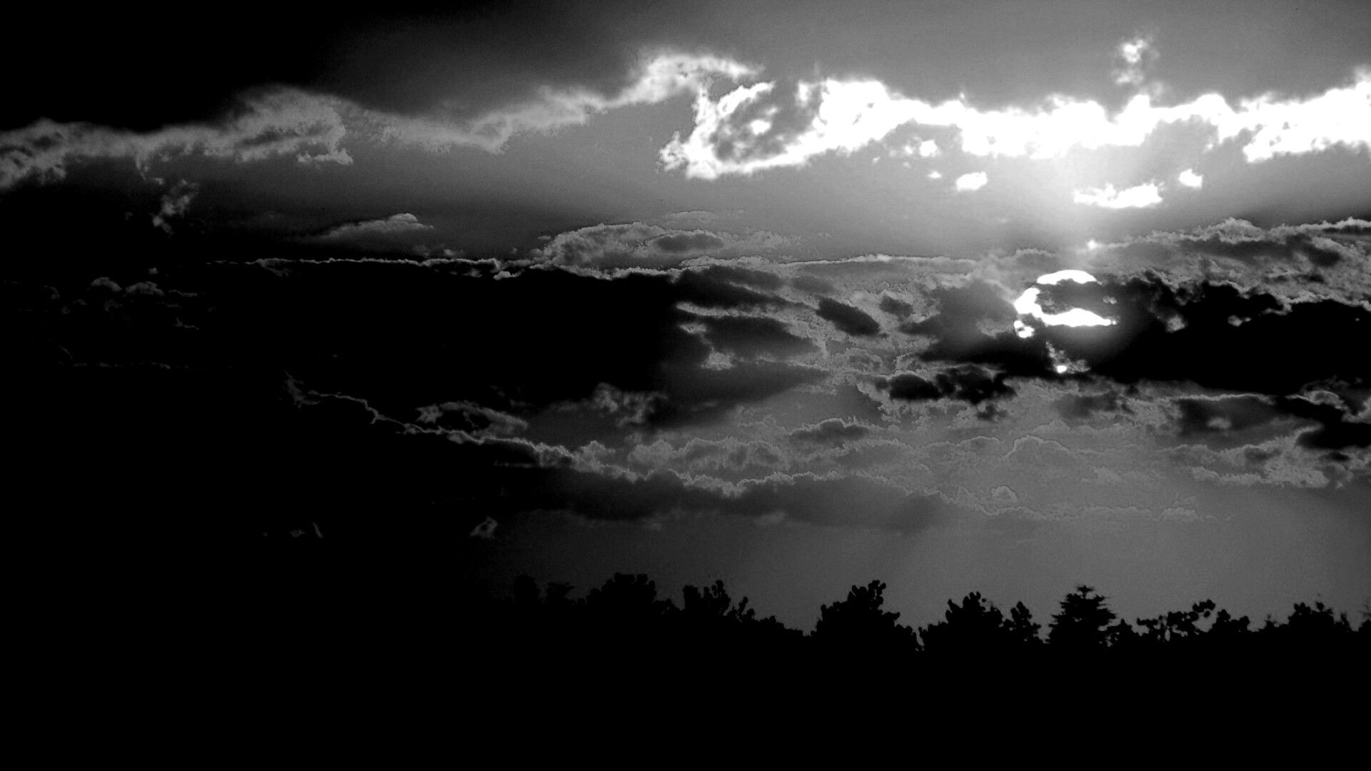 Ярко-оранжевое закатное небо обои