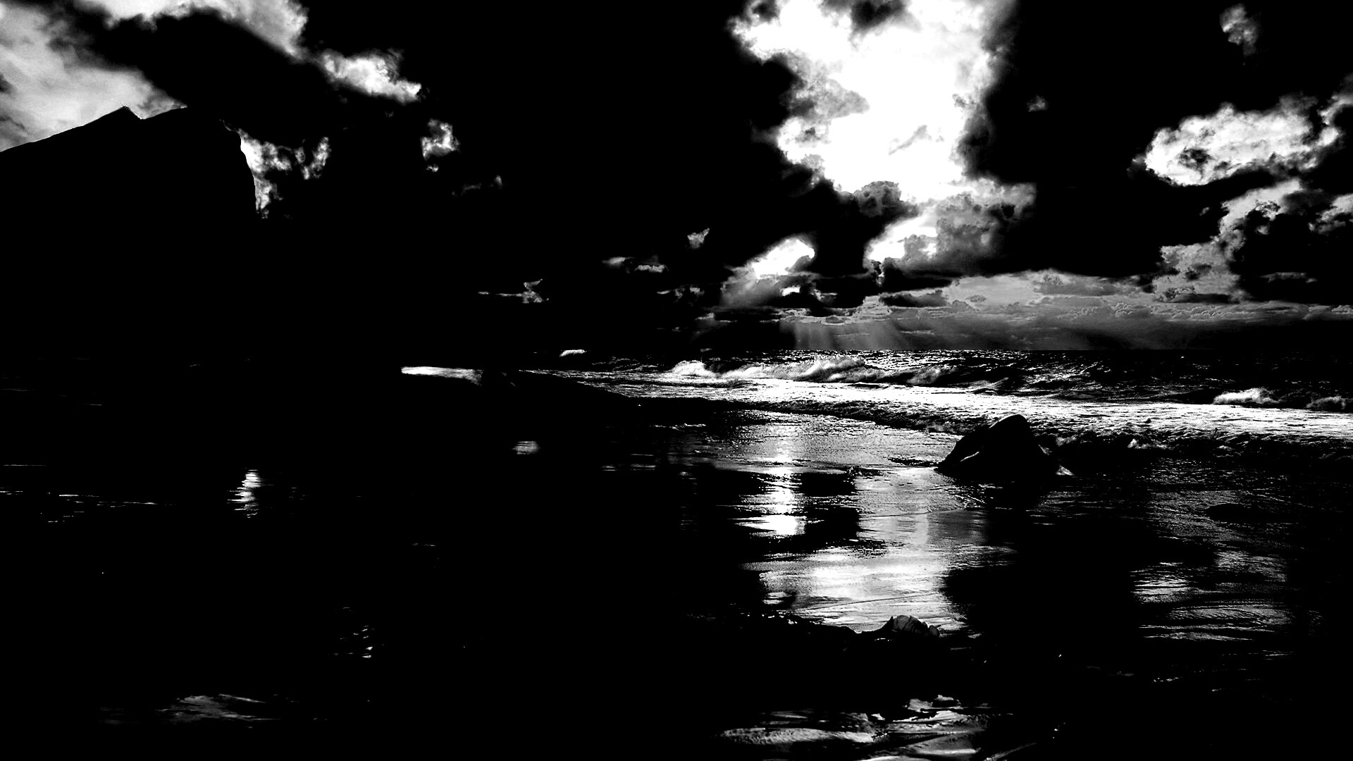 Океанский берег на закате обои