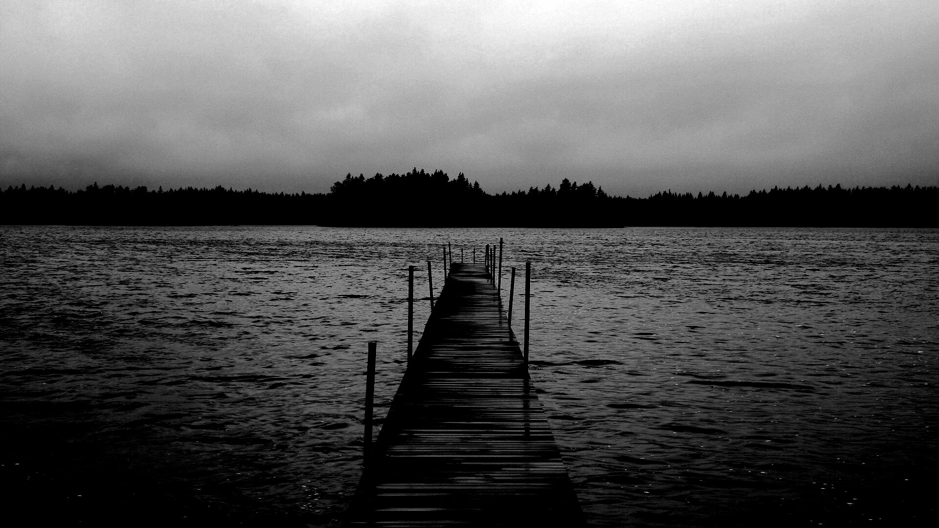 Причал на озере обои