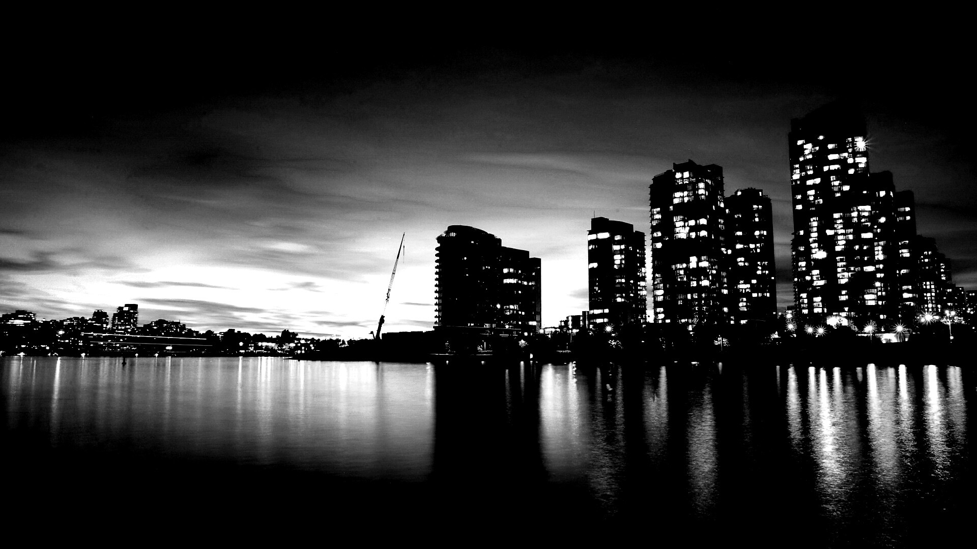 Фиолетовый закат в Ванкувере обои