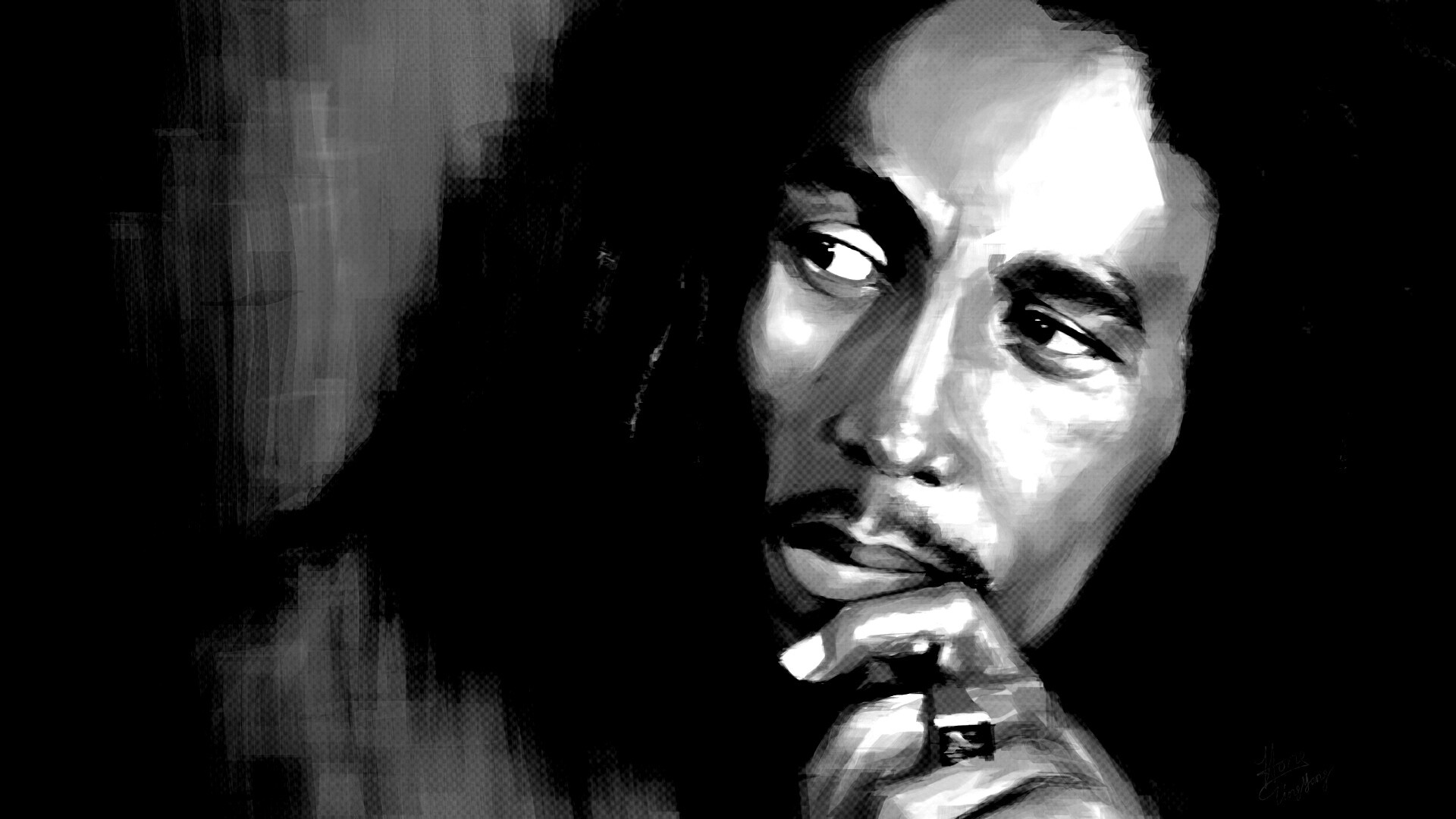 Портет Боба Марли обои