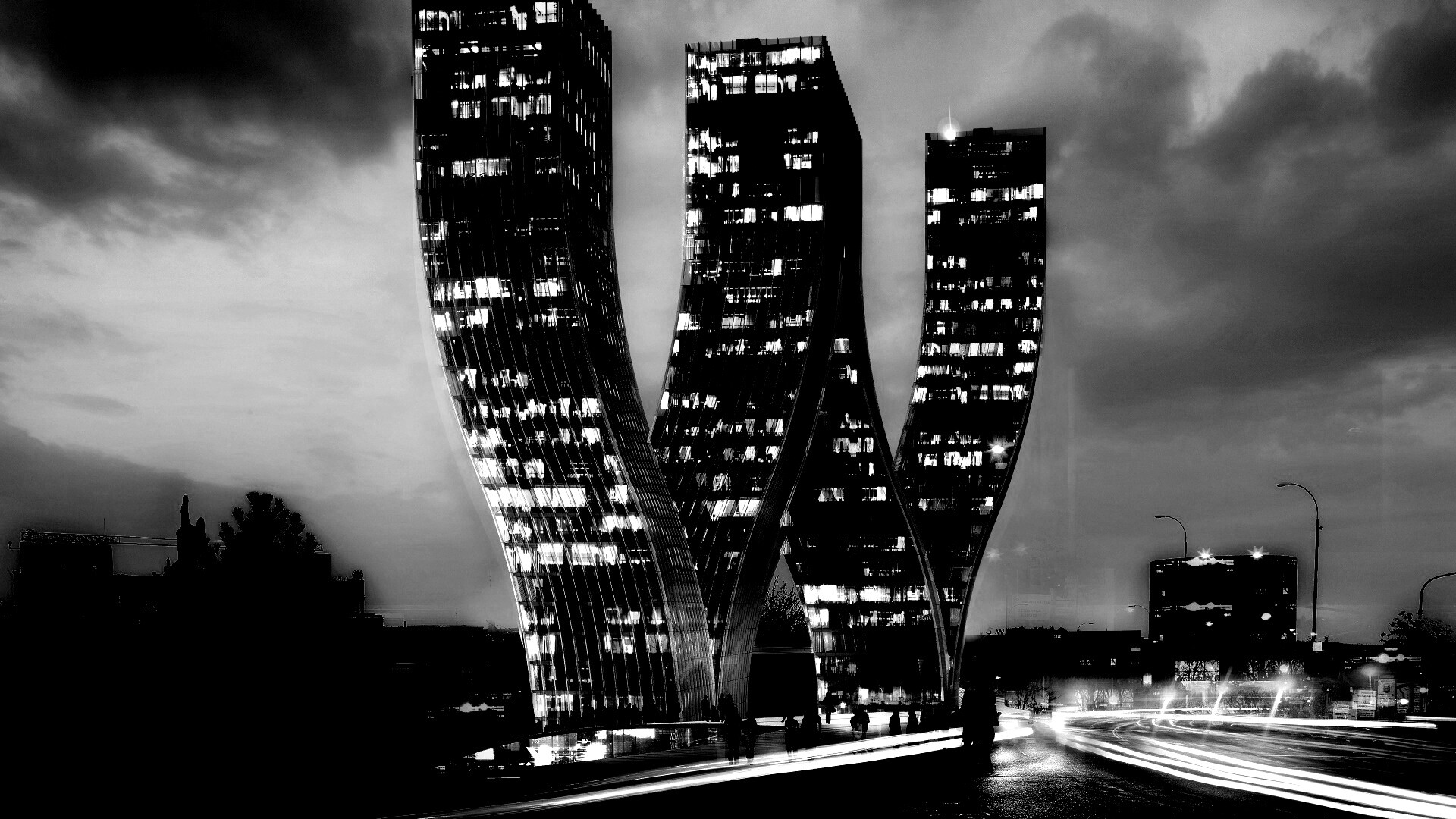 Здание в форме буквы W обои