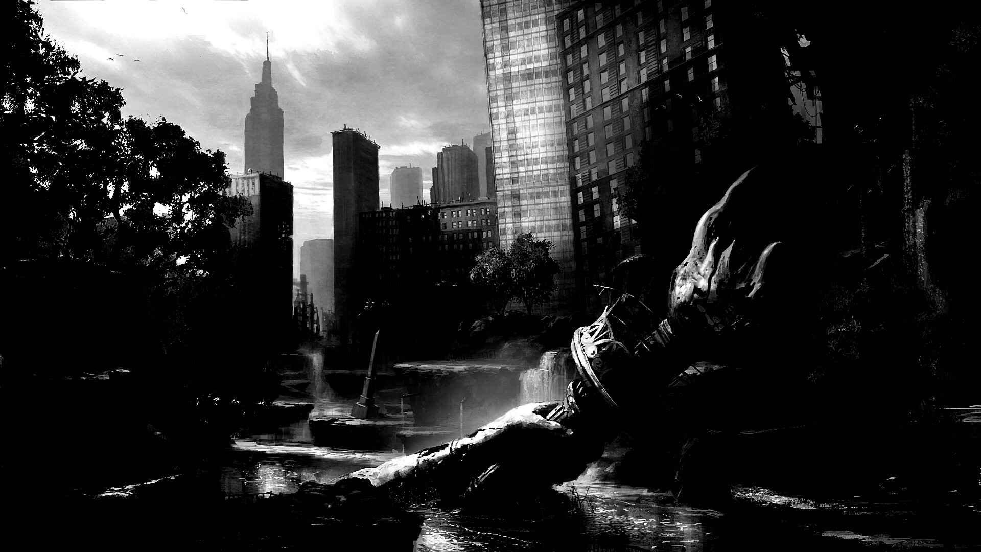 Руины статуи свободы обои