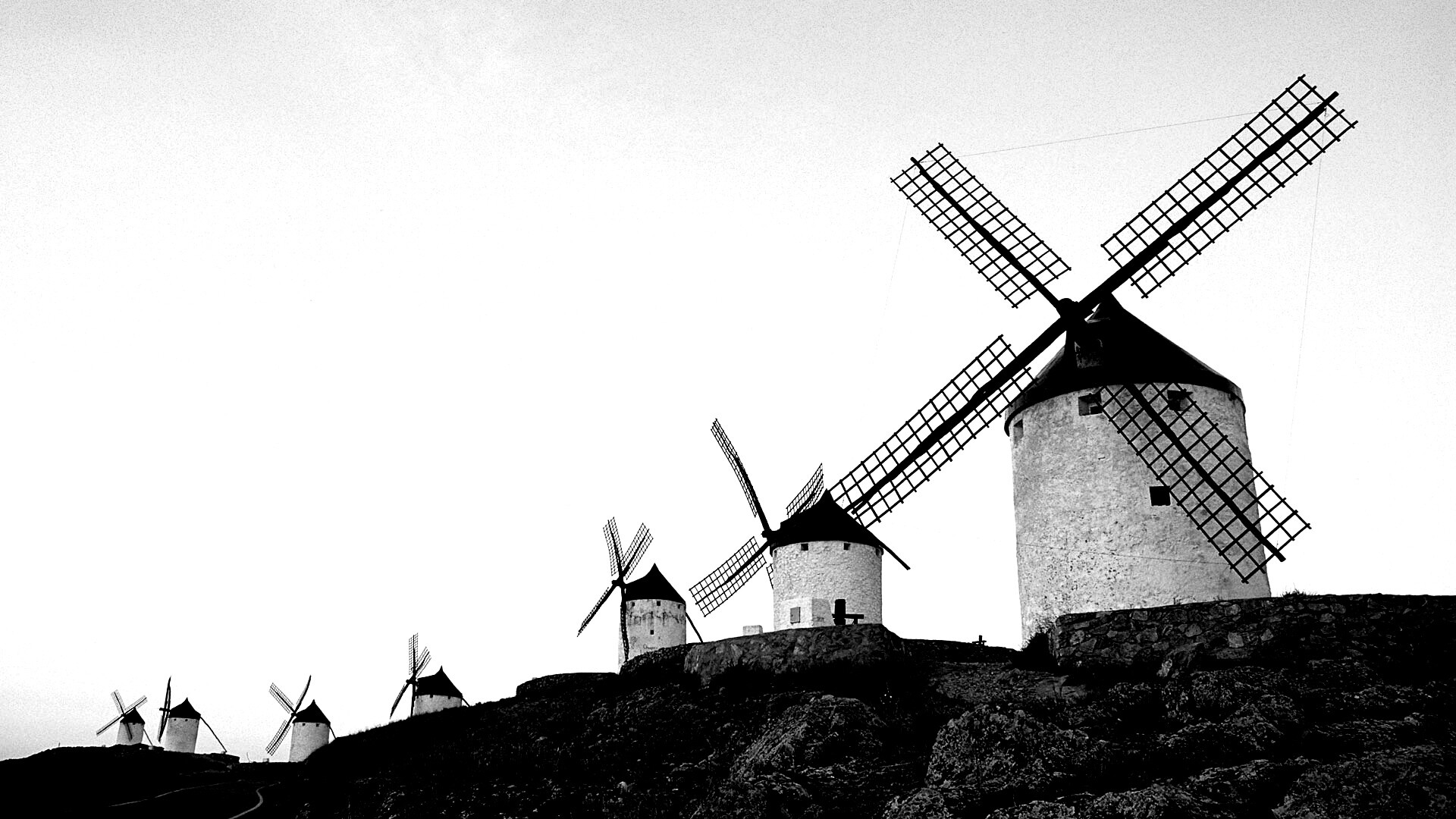 Пейзаж из ветряных мельниц обои