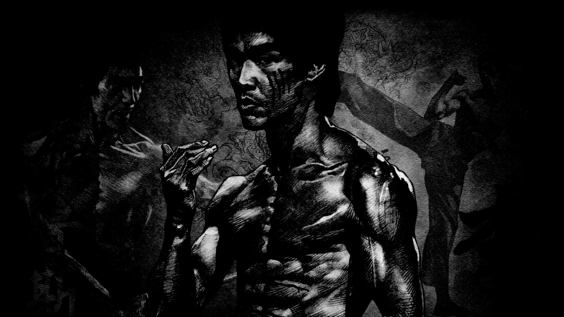 Портрет Брюса Ли обои