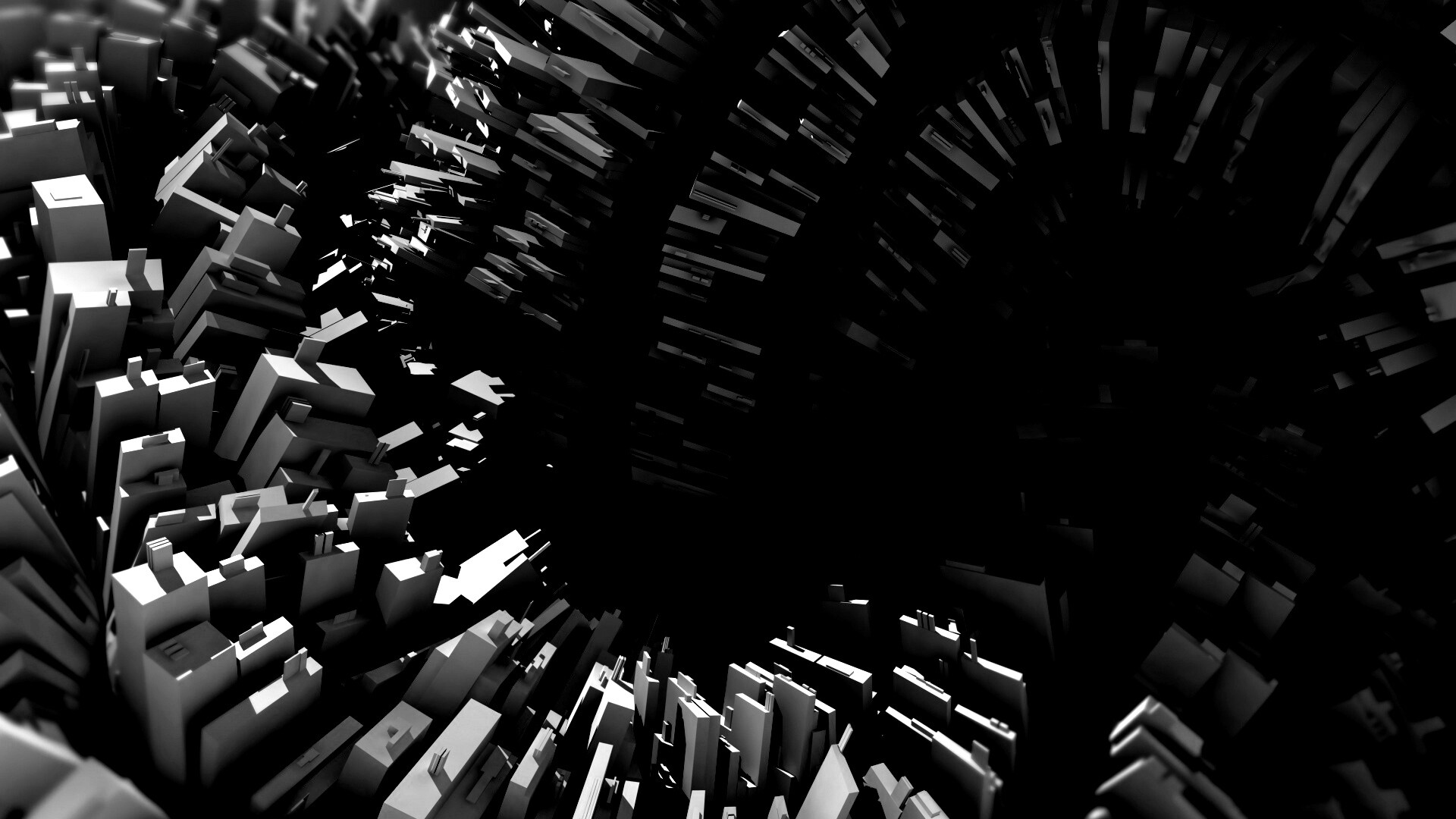 Модели домов засасывает обои