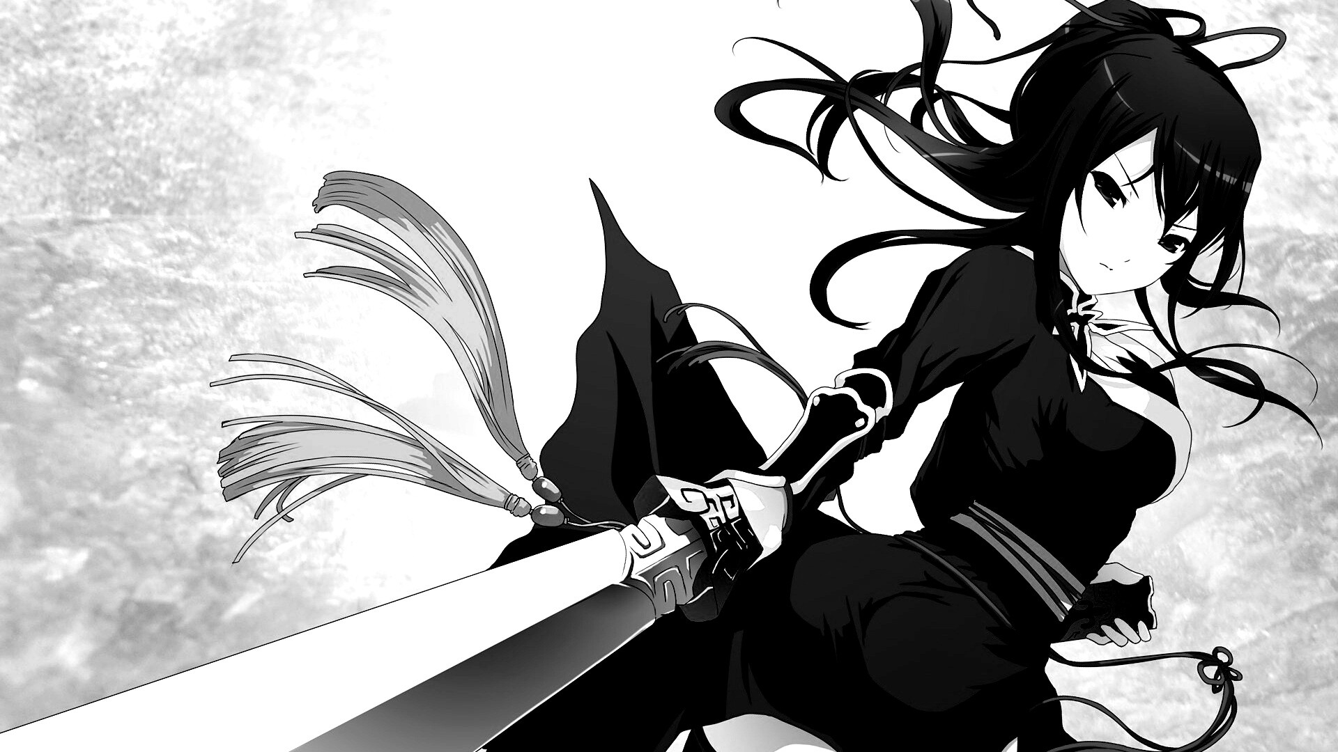 Рыжая девочка с мечем обои