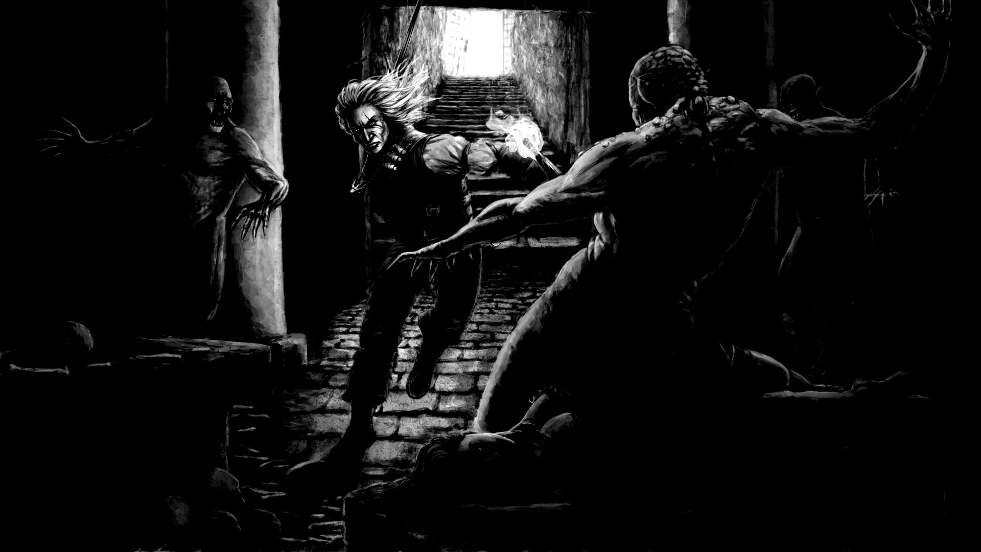 Ведьмак фанарт обои