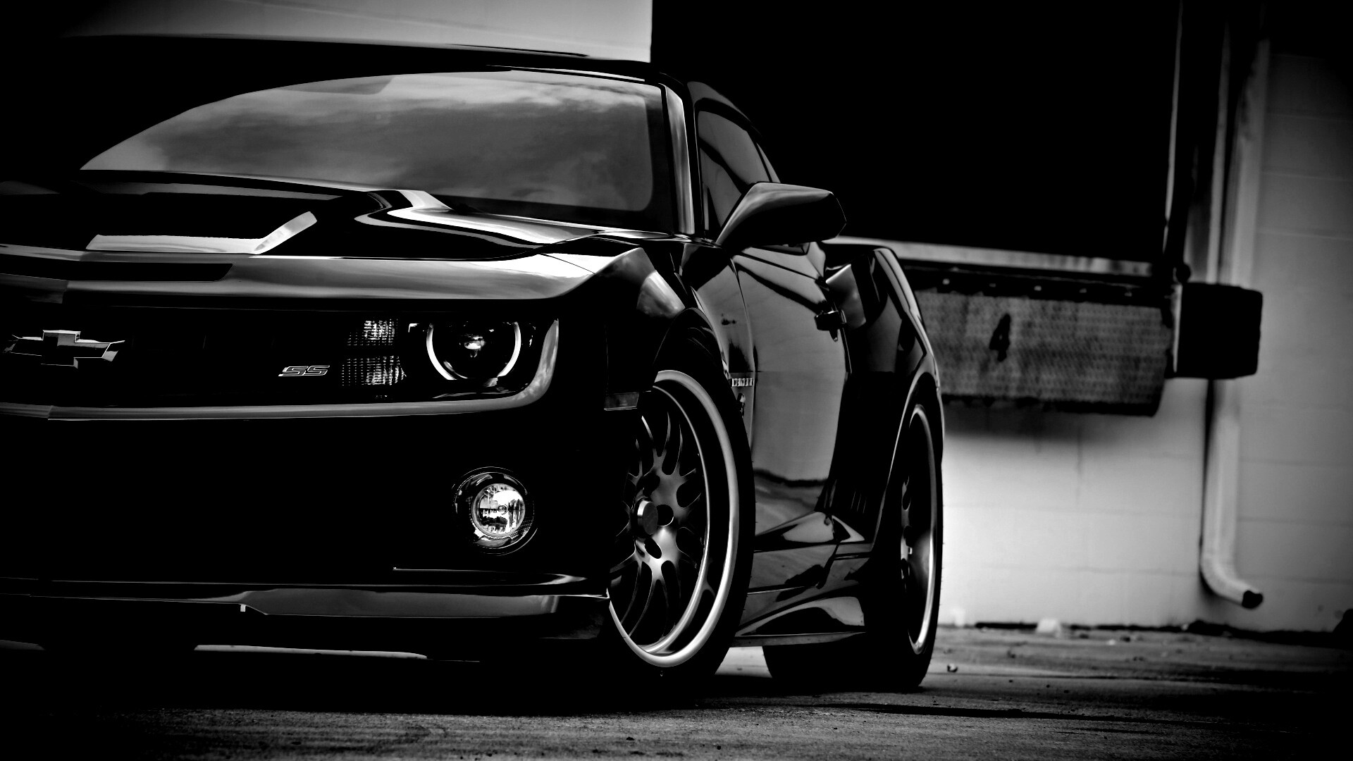 Черный шевроле обои