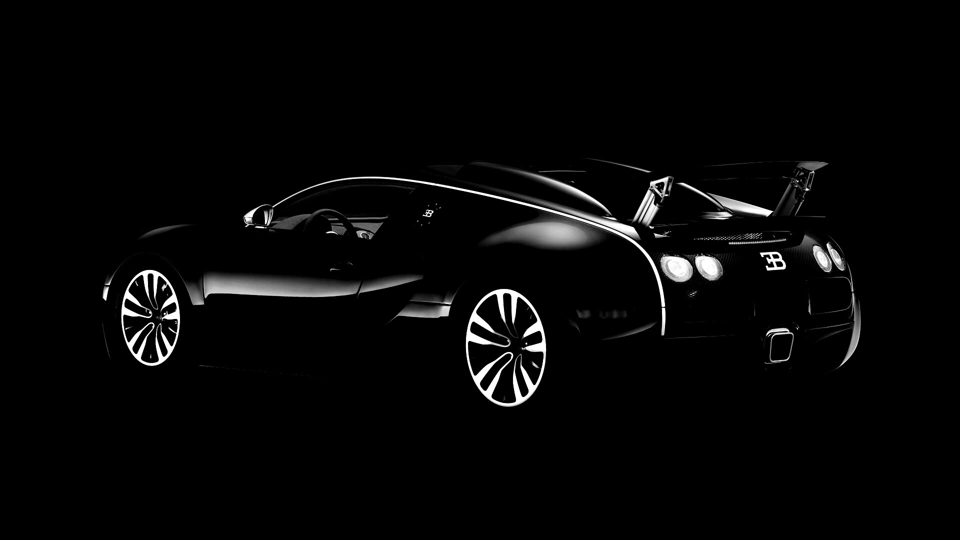 Черный спорткар обои