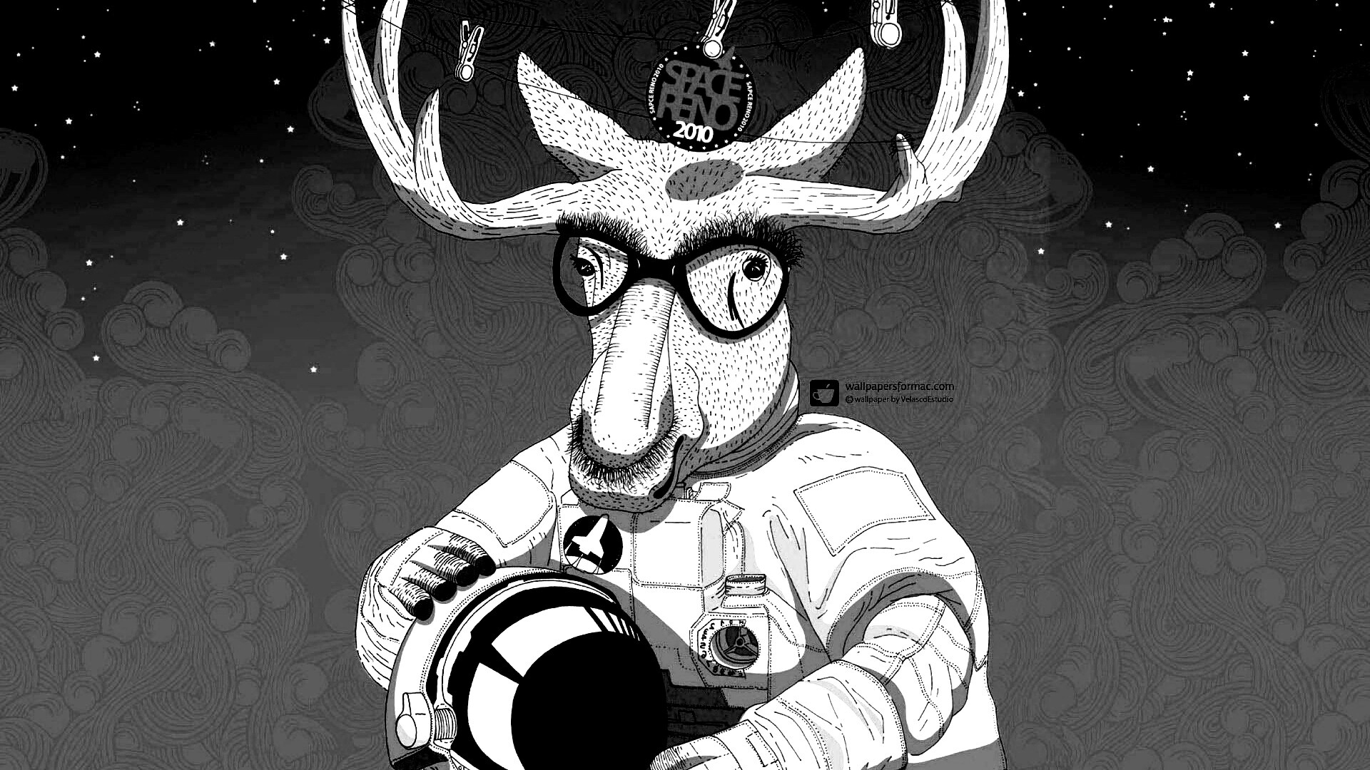 Лось в очках обои