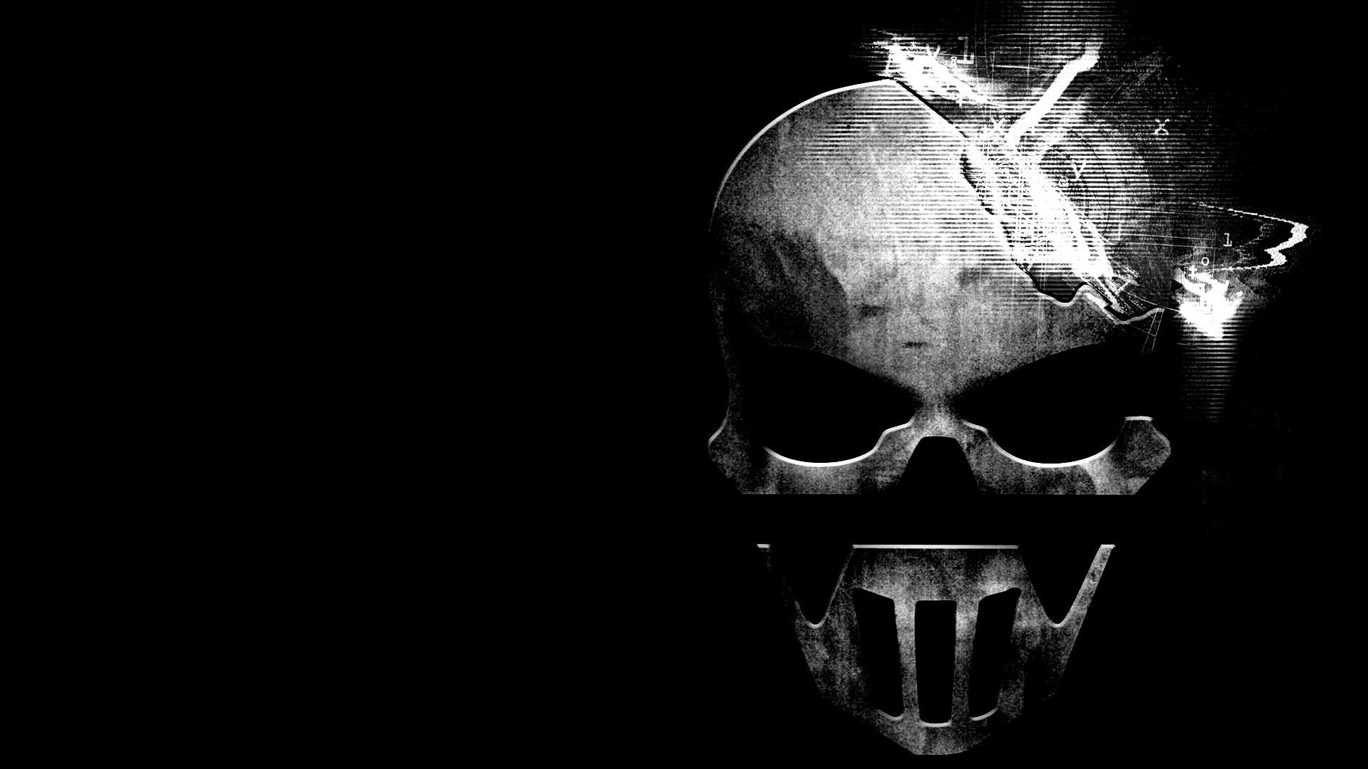 Контур стального черепа обои