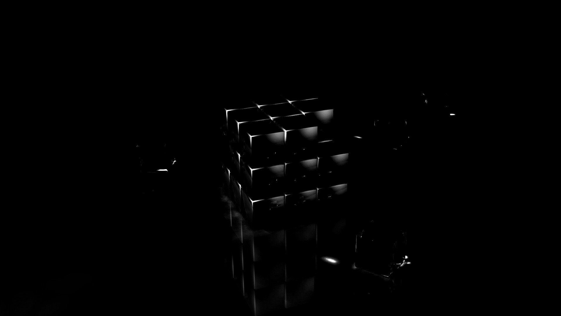 Кубик рубика из стекла обои