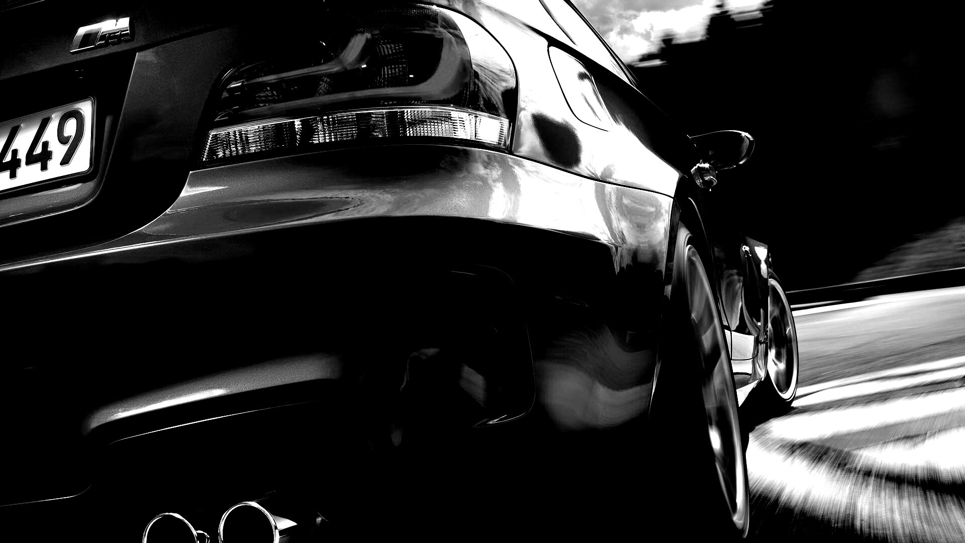 BMW входит в поворот на треке обои