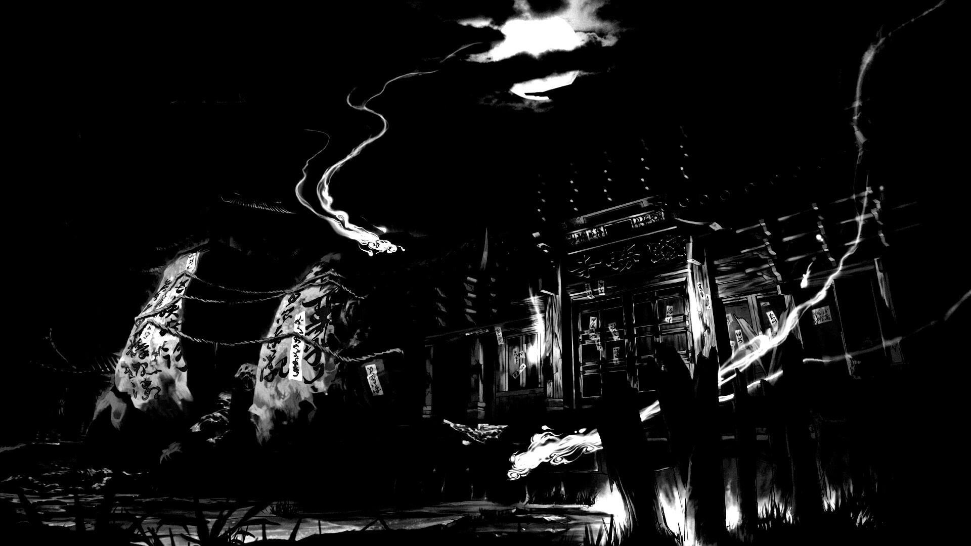 Вход в китайский храм обои