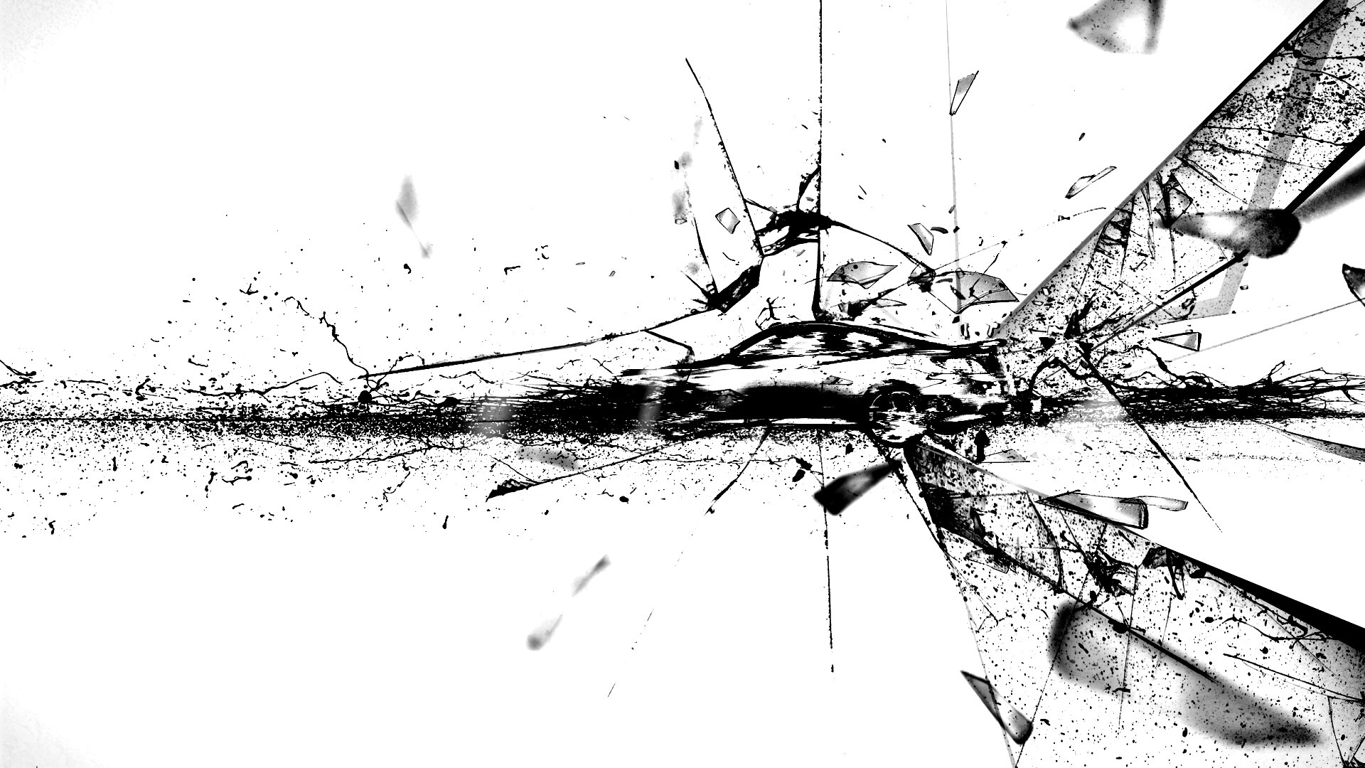 Летящие осколки обои