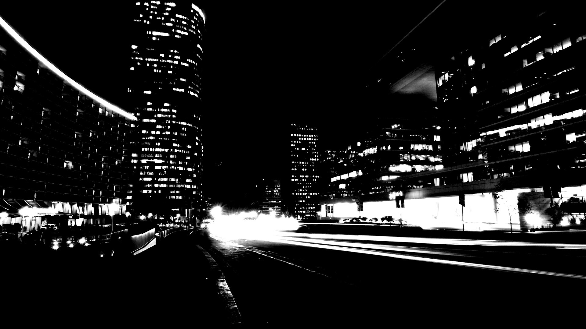 Ночные огни мегаполиса обои