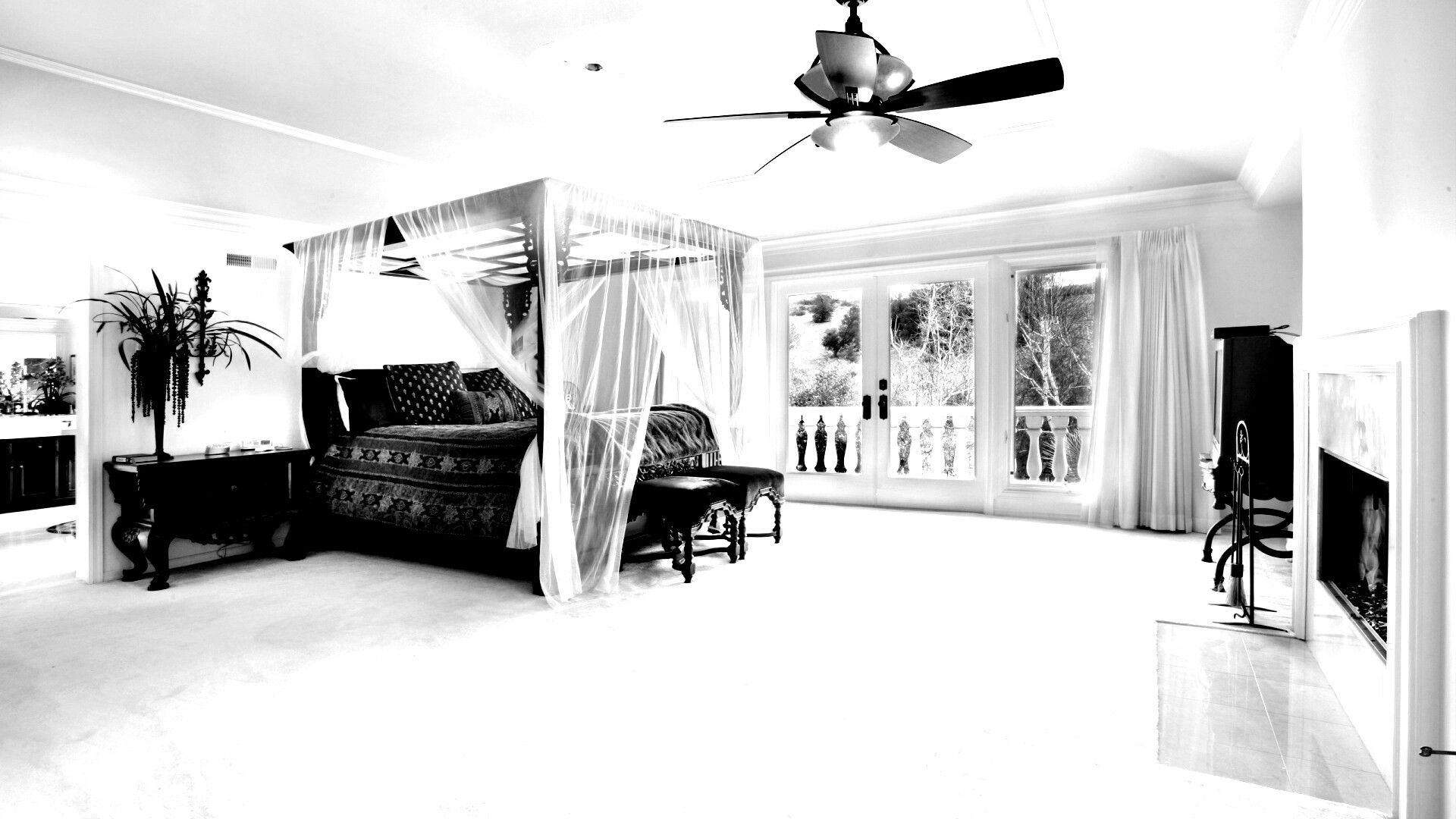 Светлая спальня обои