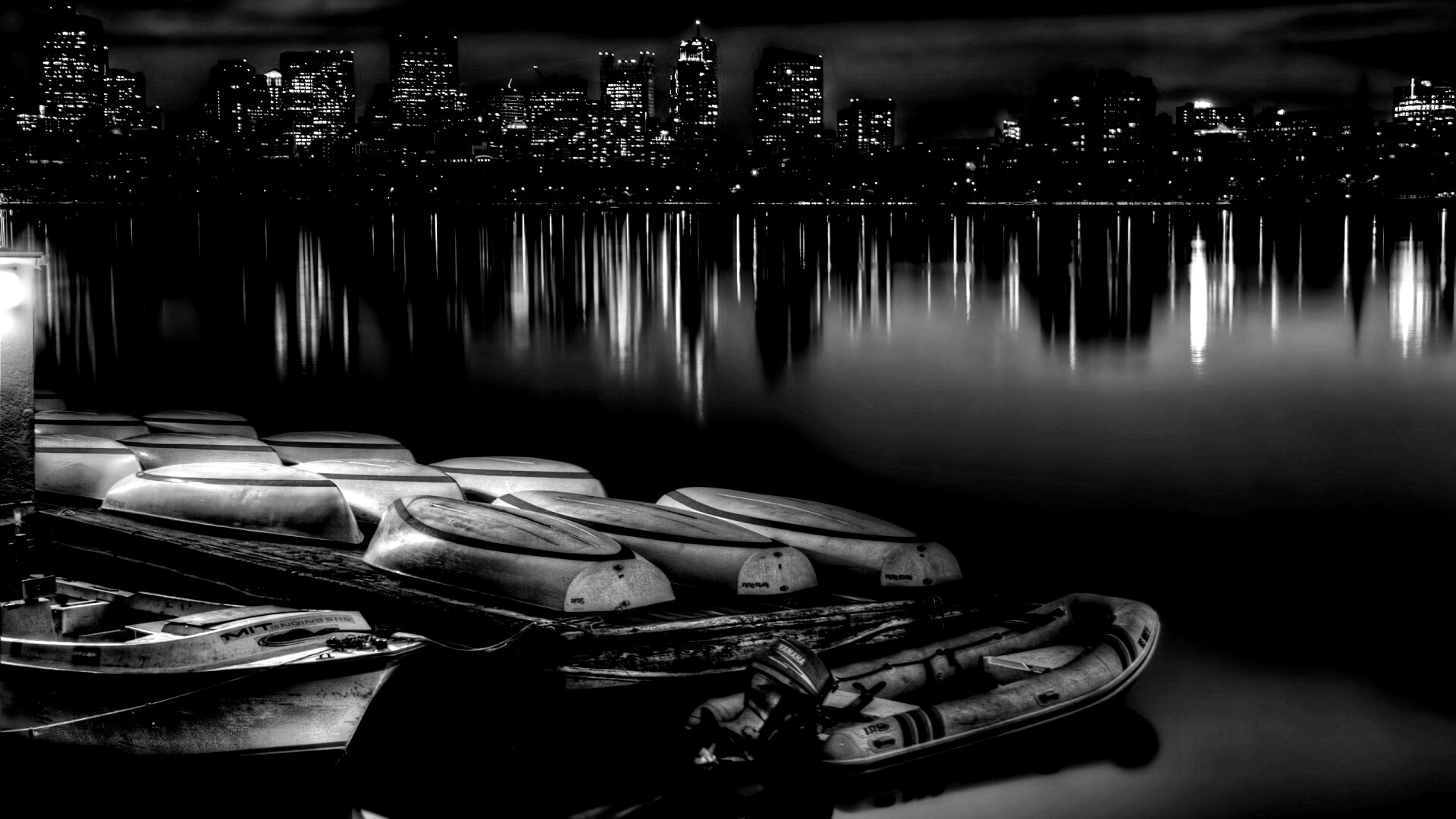 Ночной Бостон обои