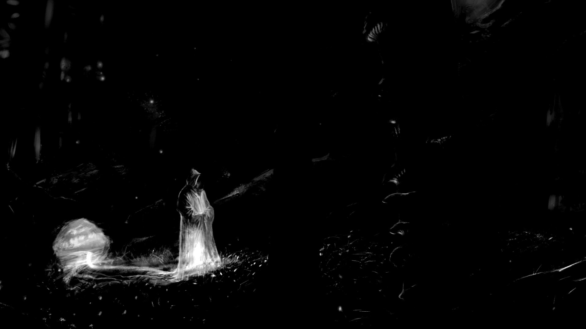 Маг света в лесу обои