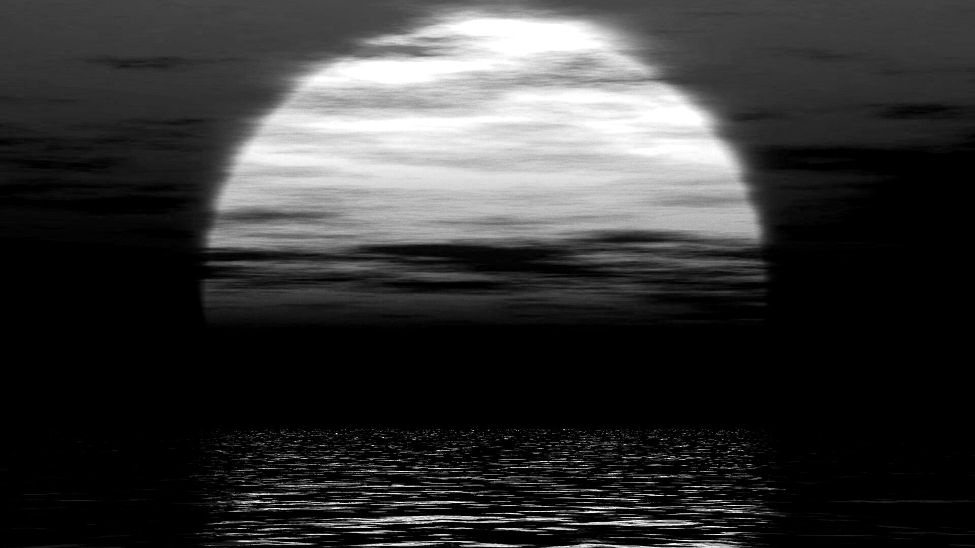 Закат над морской гладью обои