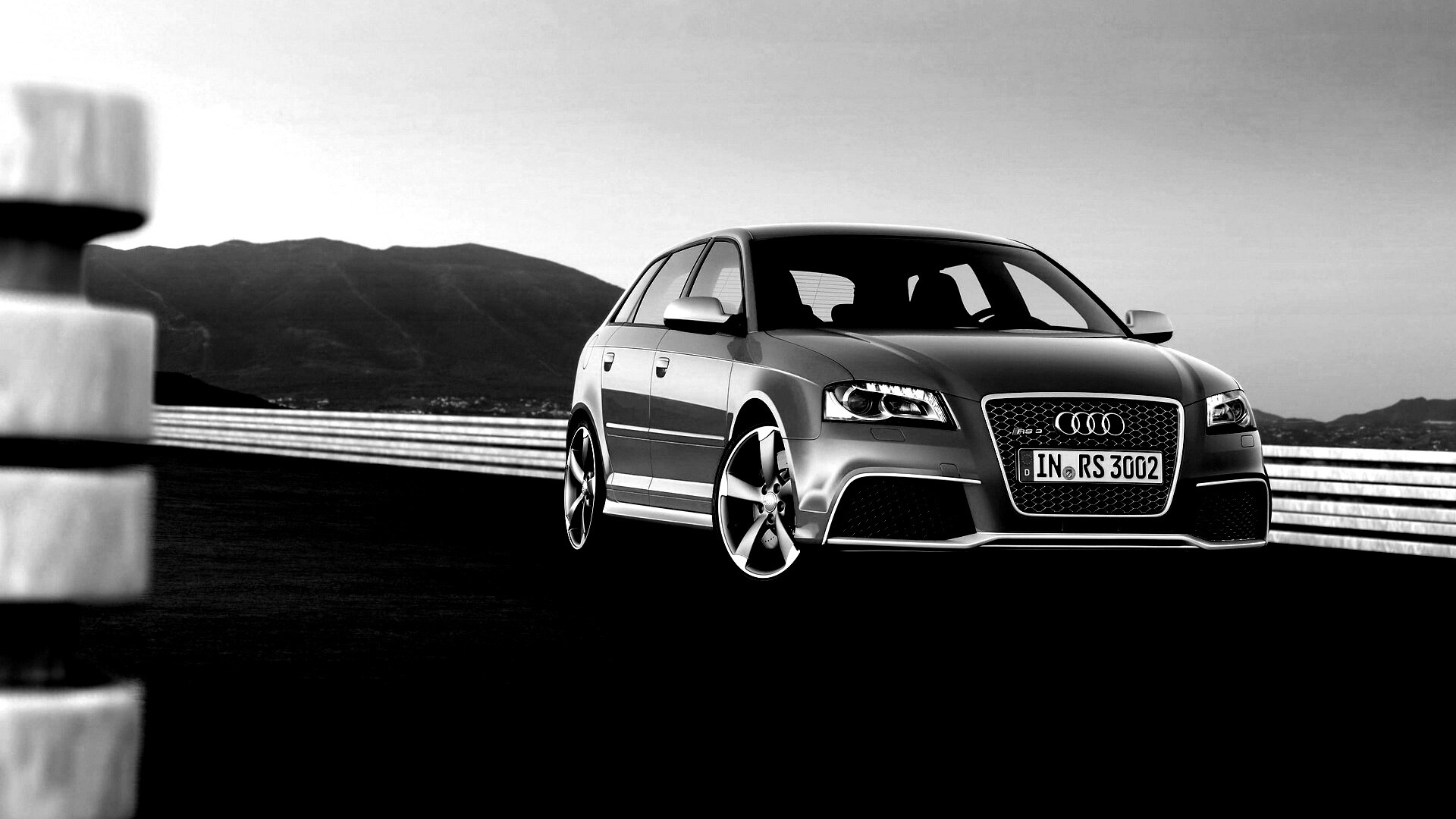 Красная Audi RS3 спереди обои