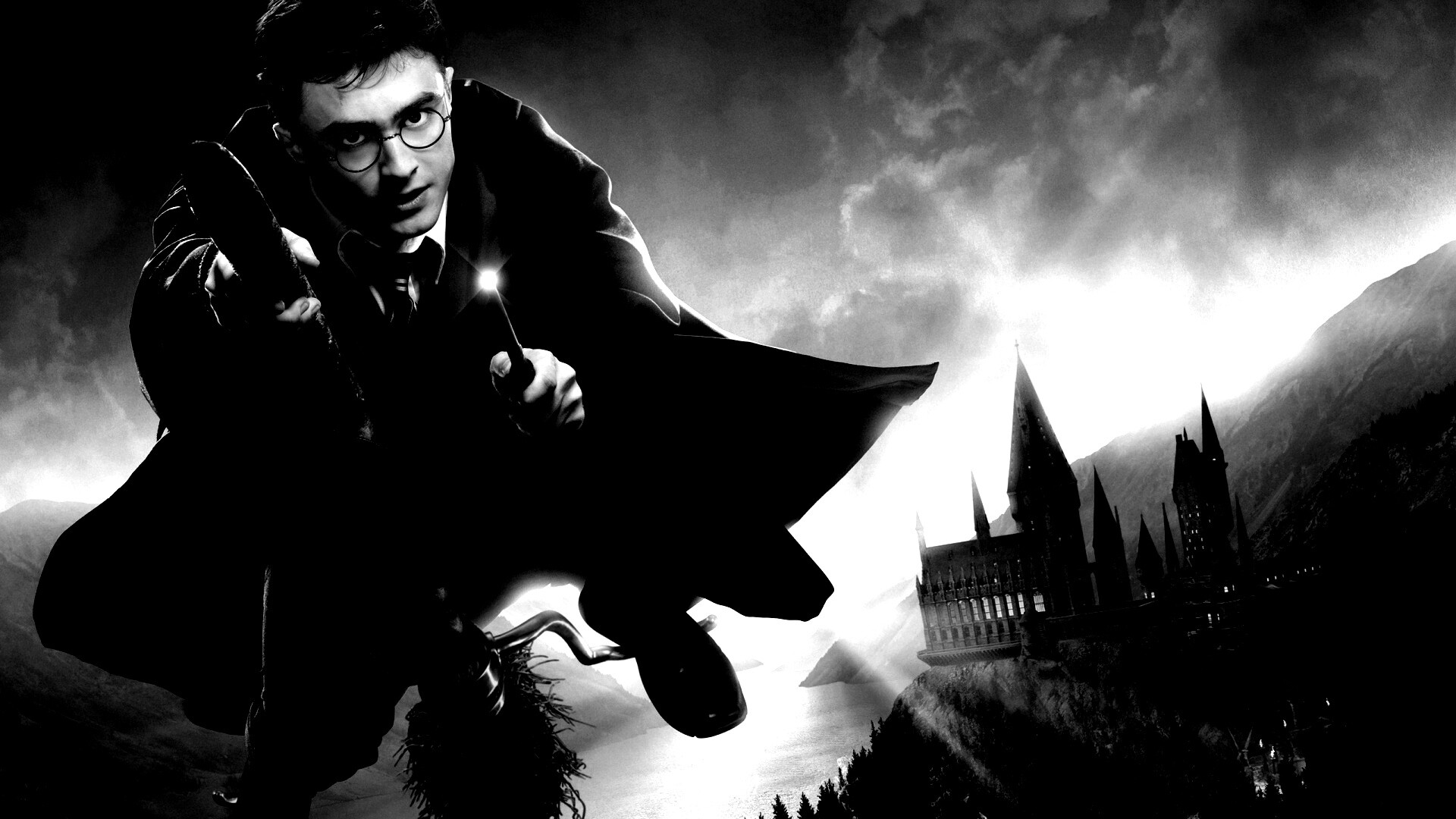 Гарри Поттер на метле обои