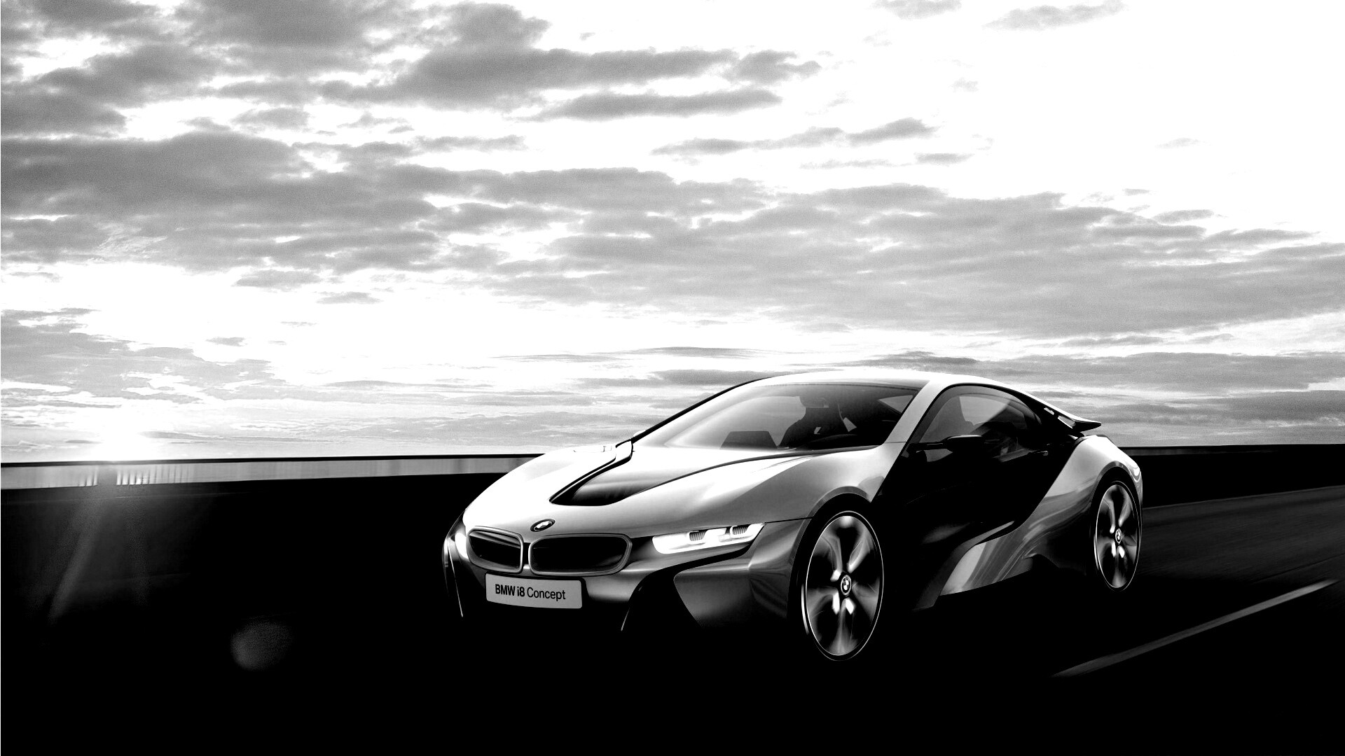 Концепт БМВ на дороге обои