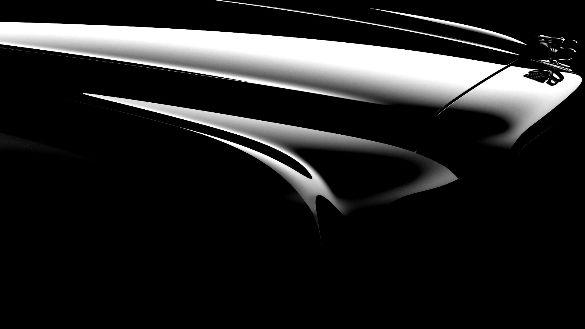 Капот чёрного авто обои