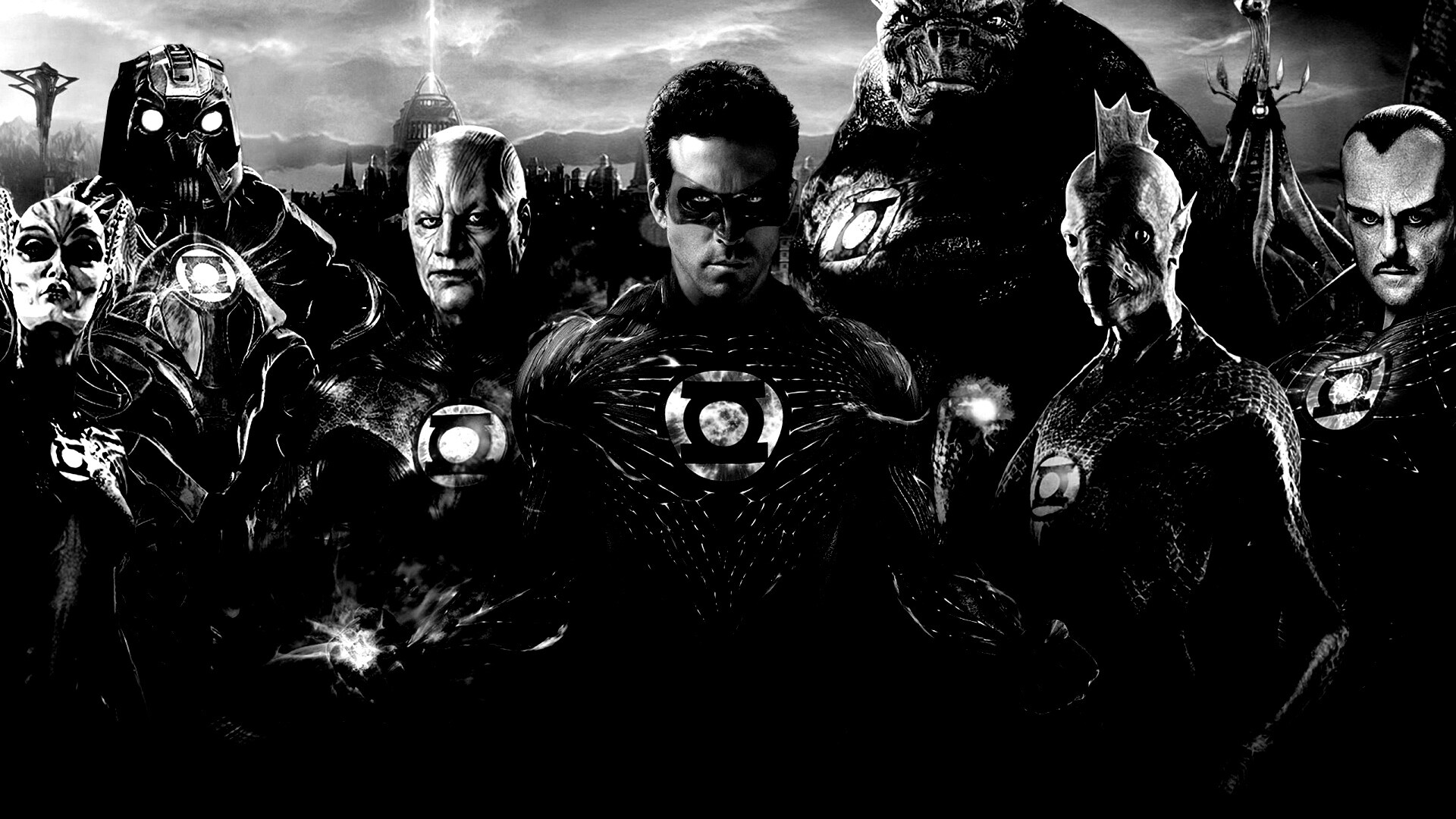 Зелёные фонари обои