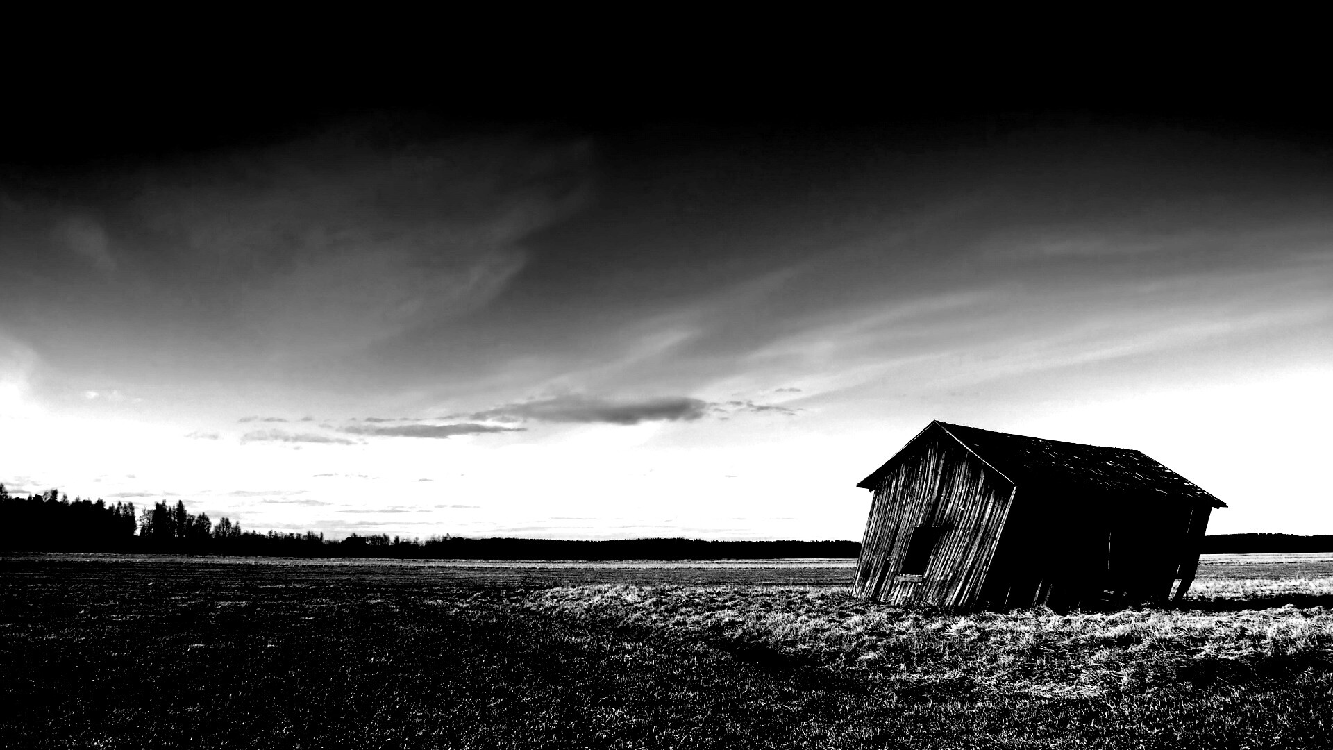 Покосившийся сарай обои