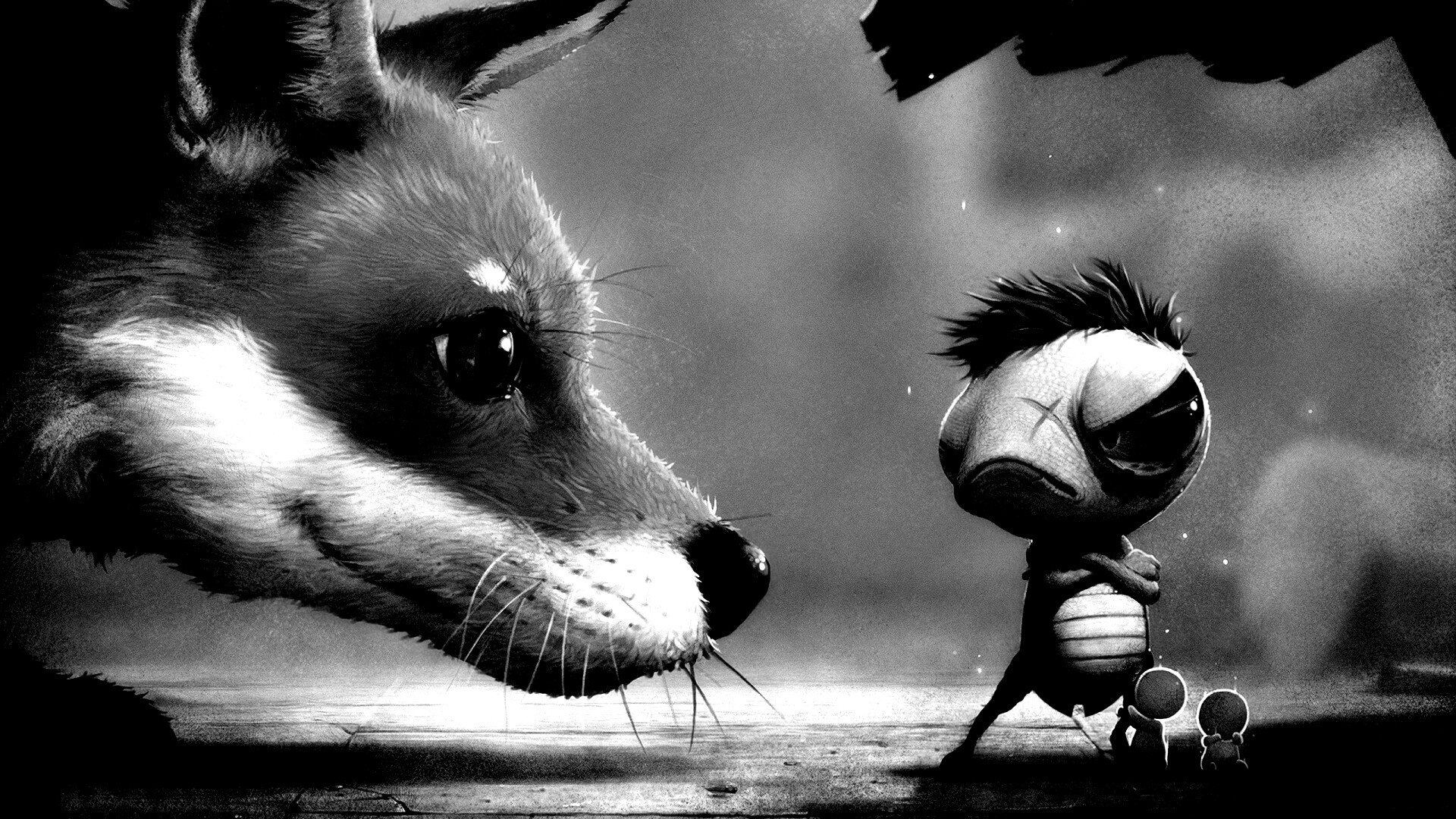 Лиса и жук обои