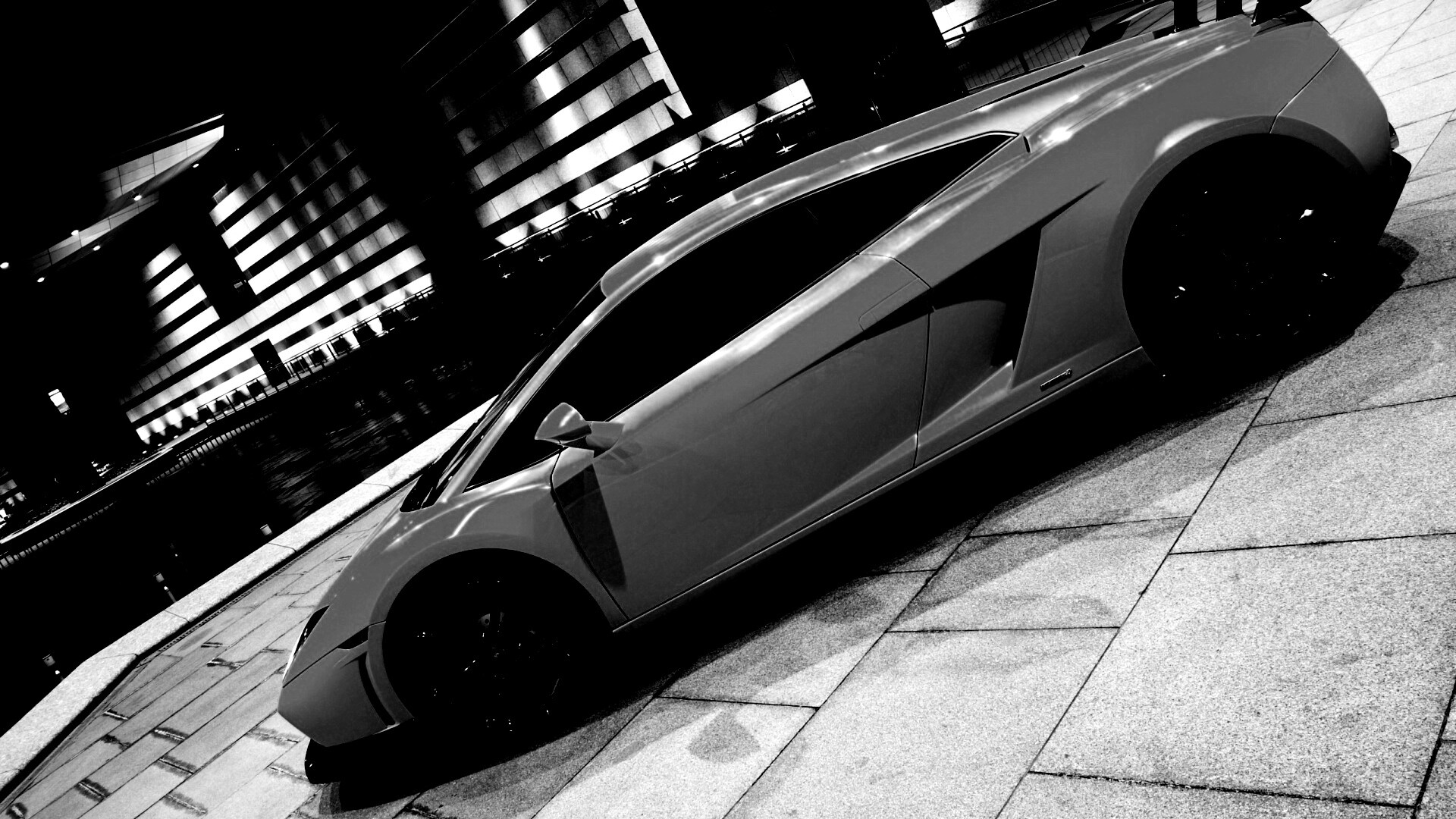 Желтая ламборджини в автосалоне обои