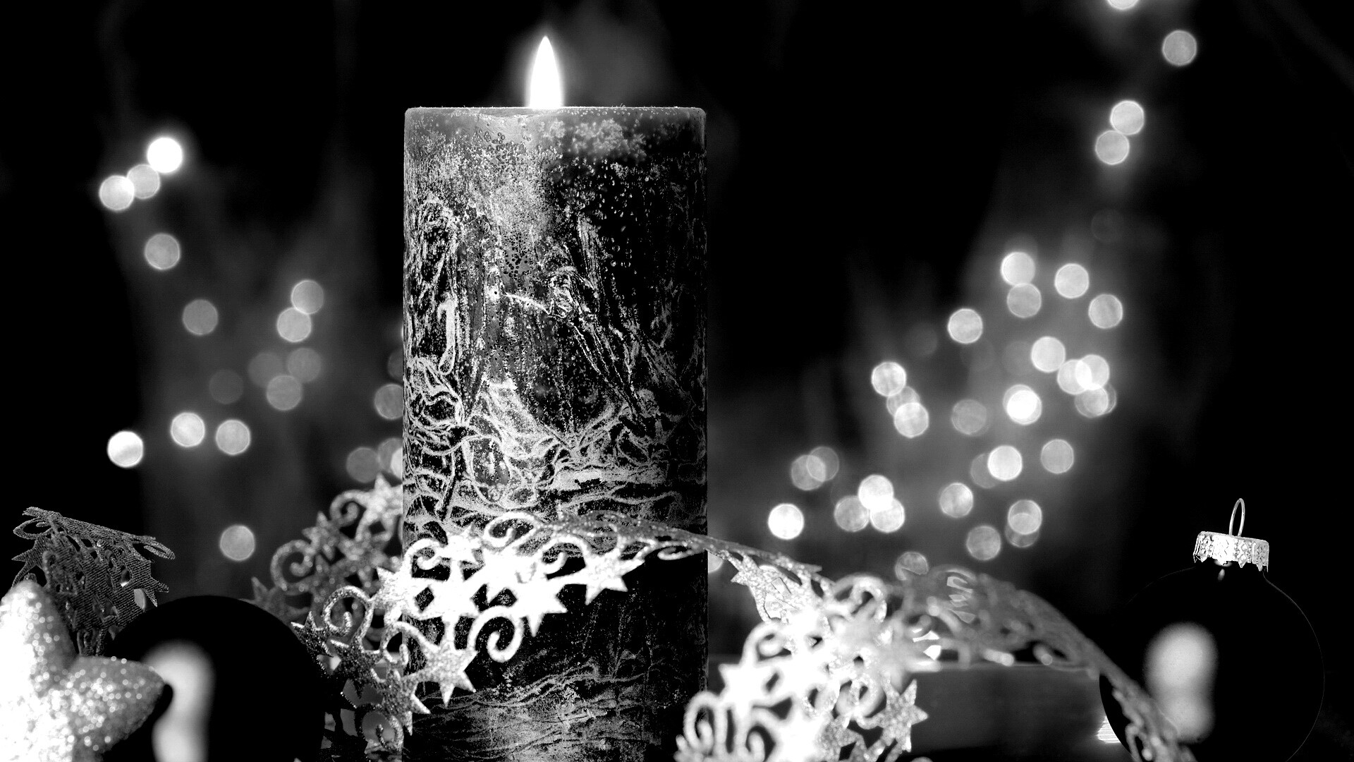 Новогодняя свеча обои