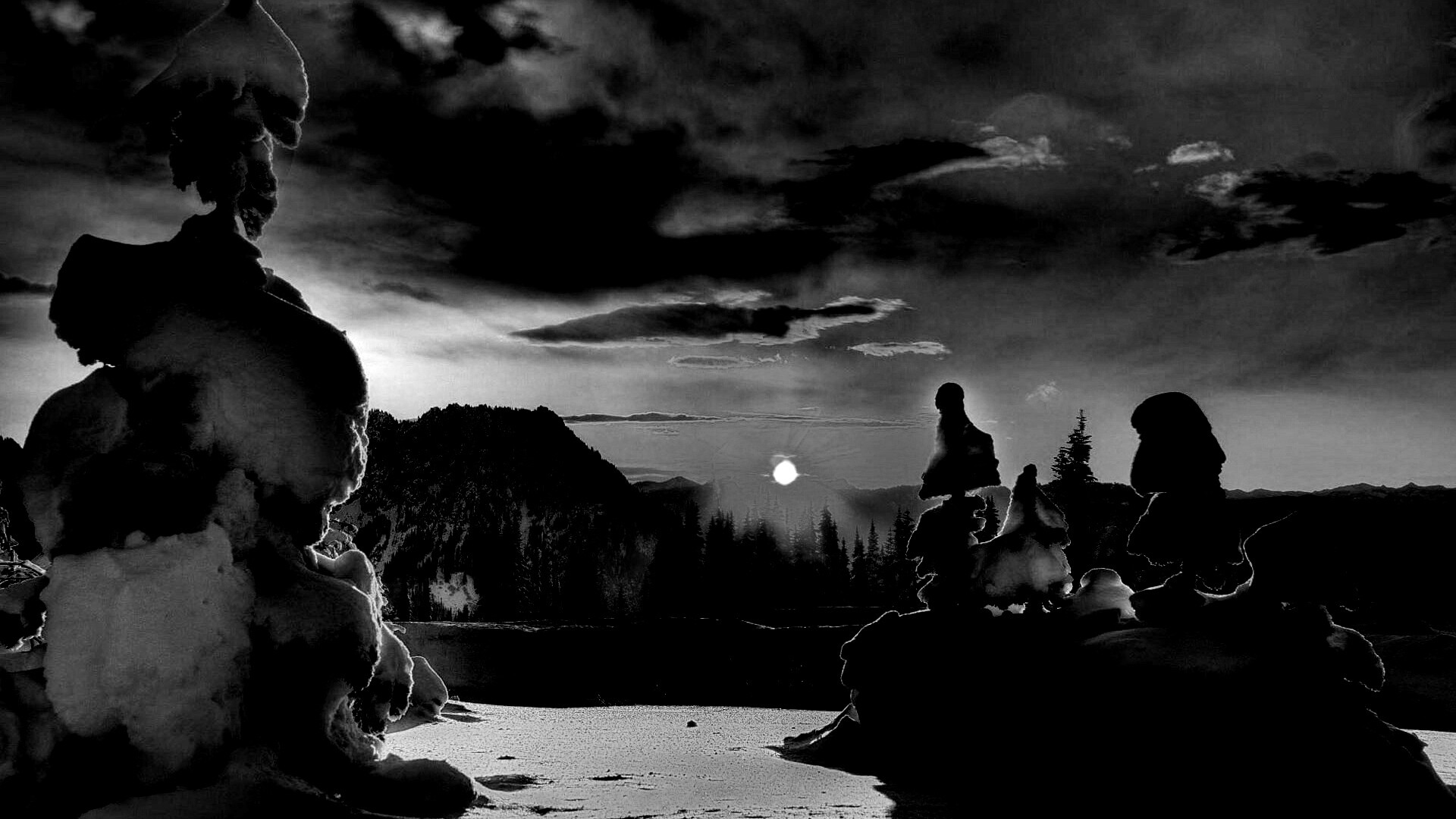 Зимнее солнце обои