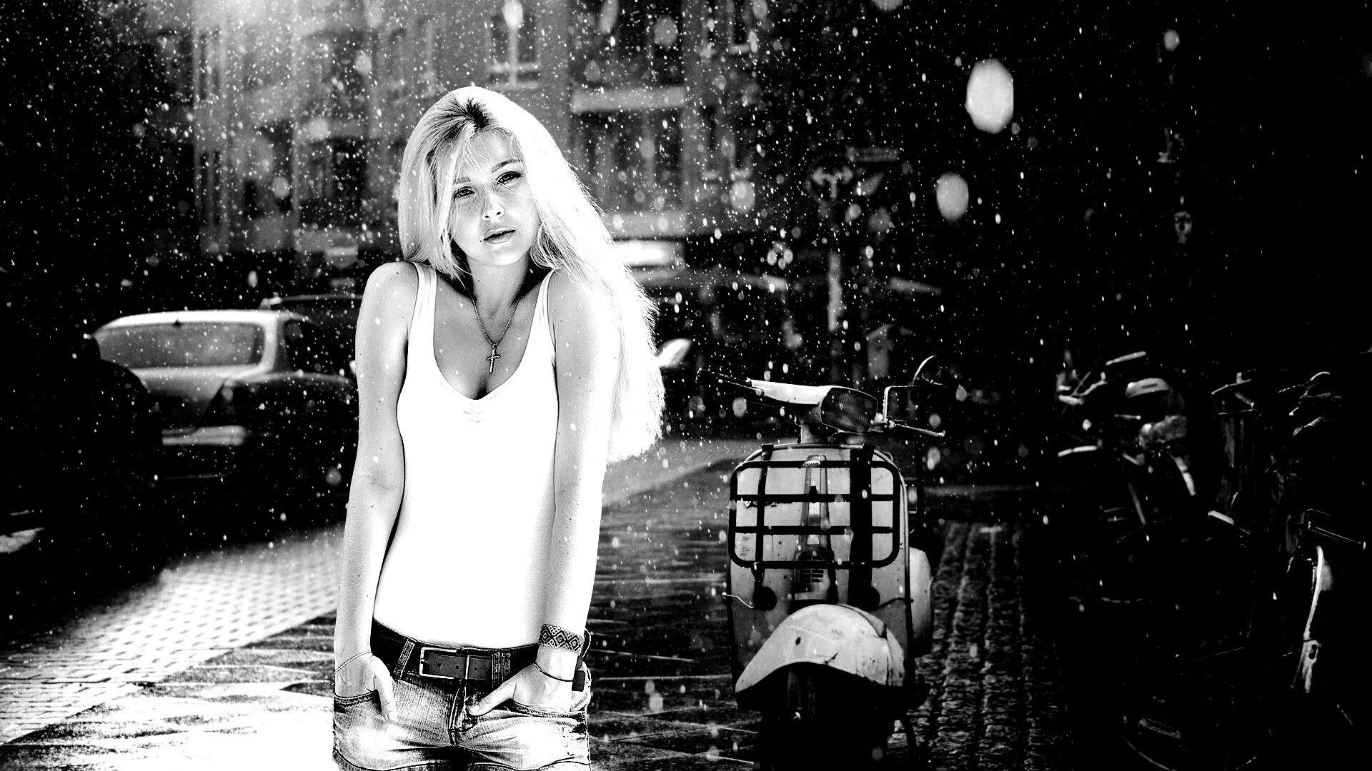 Девушка и плохая погода обои