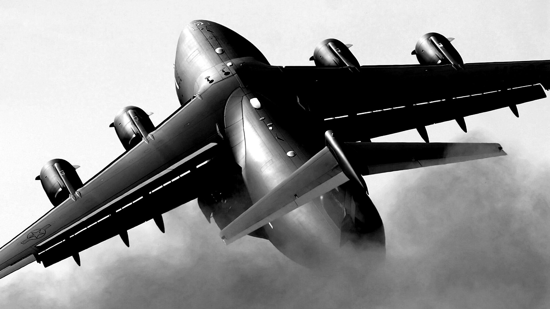 Большой грузовой самолет на взлете обои