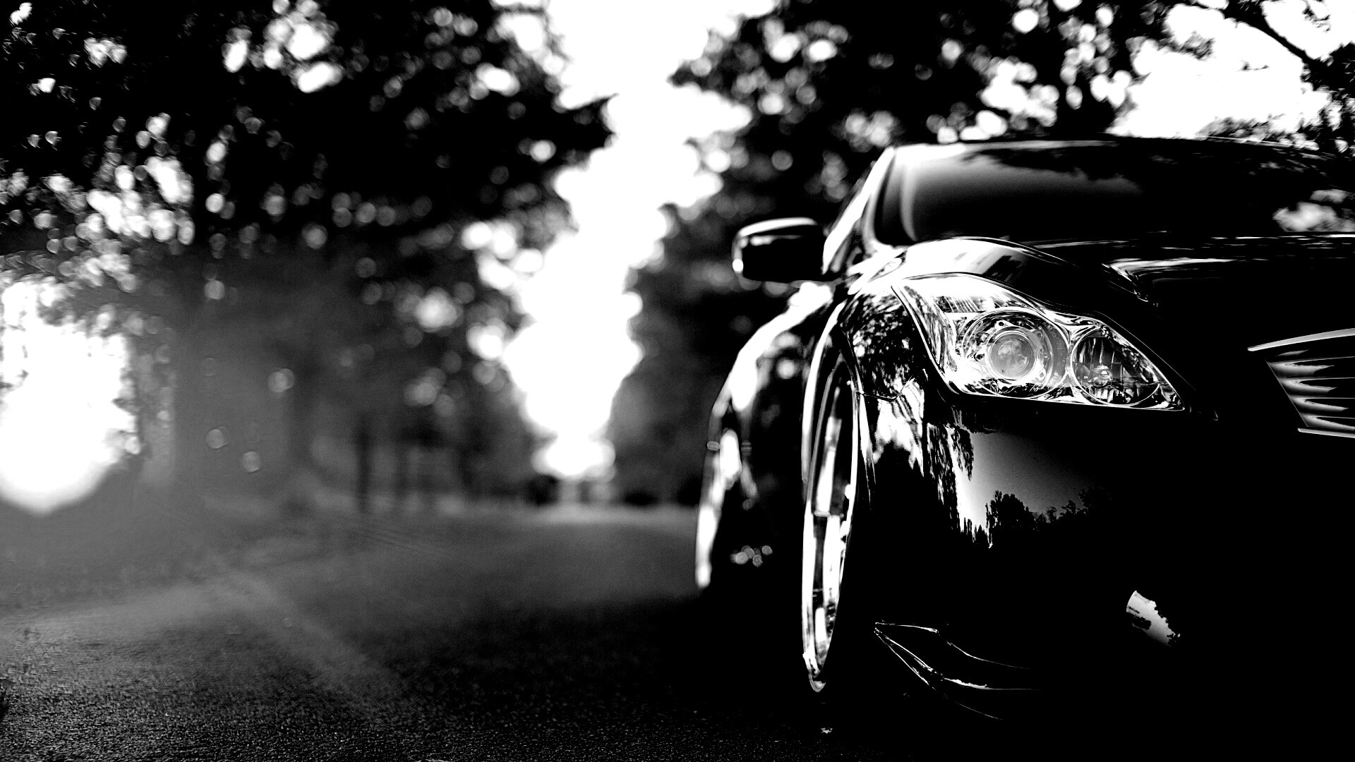 Автомобиль на закате обои