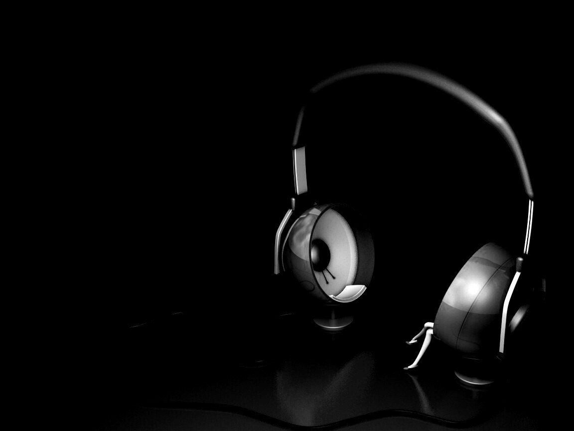 Девушка в наушниках обои