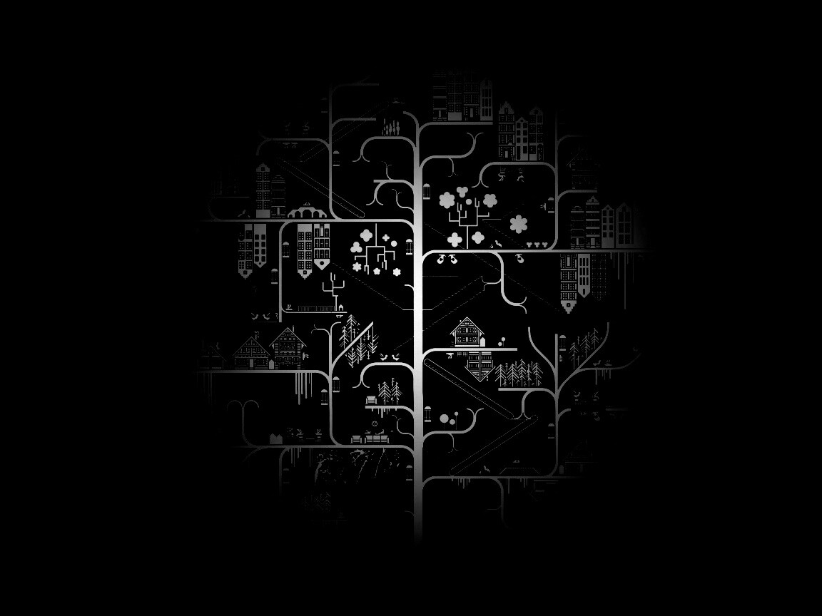 Древовидный город обои