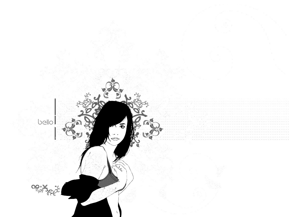 Векторная девушка обои